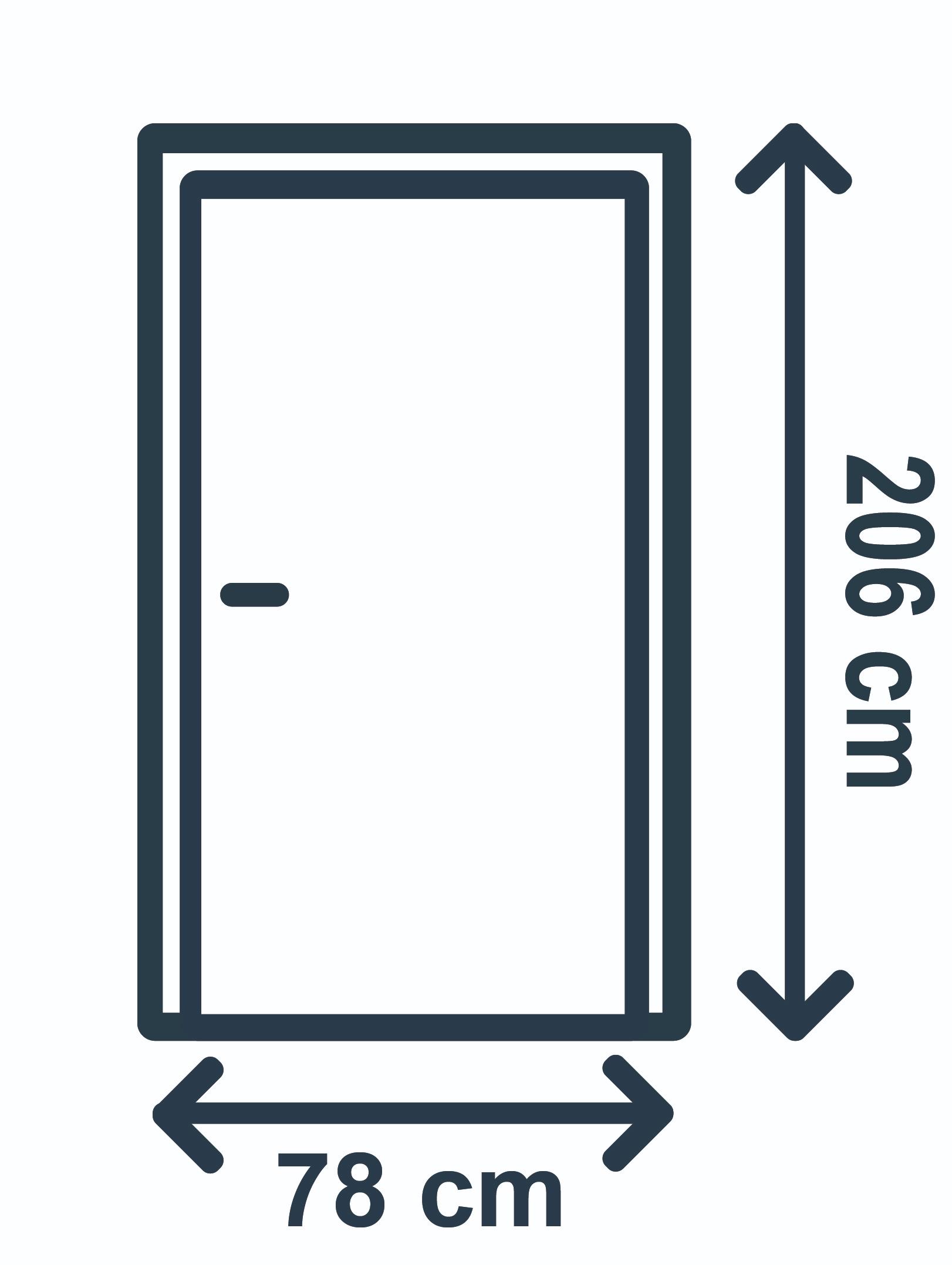 Usa de interior cu geam, gri, stanga, mdf, 206 x 78 cm, toc inclus • Korfu