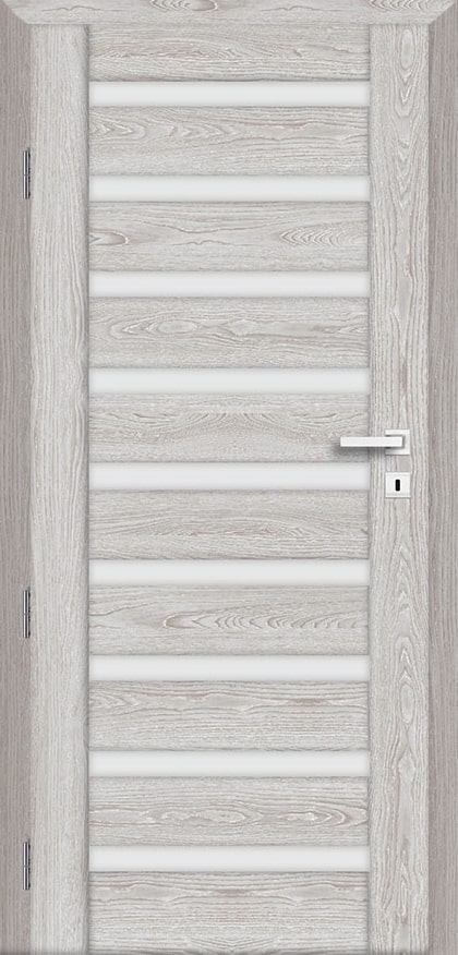 Usa de interior cu geam, alb, dreapta, mdf, 206 x 78 cm, toc inclus • Korfu