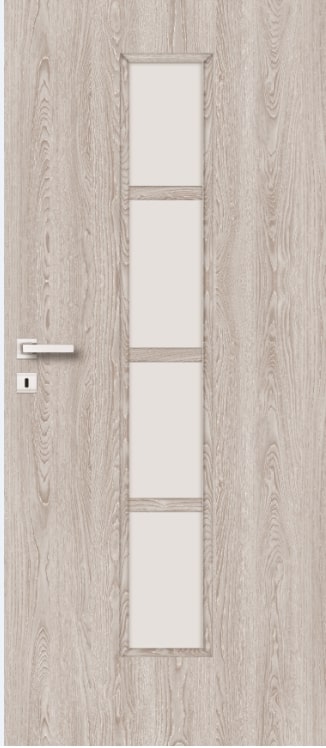 Usa de interior cu geam, alb, dreapta, mdf, 206 x 68 cm, toc inclus • Olga