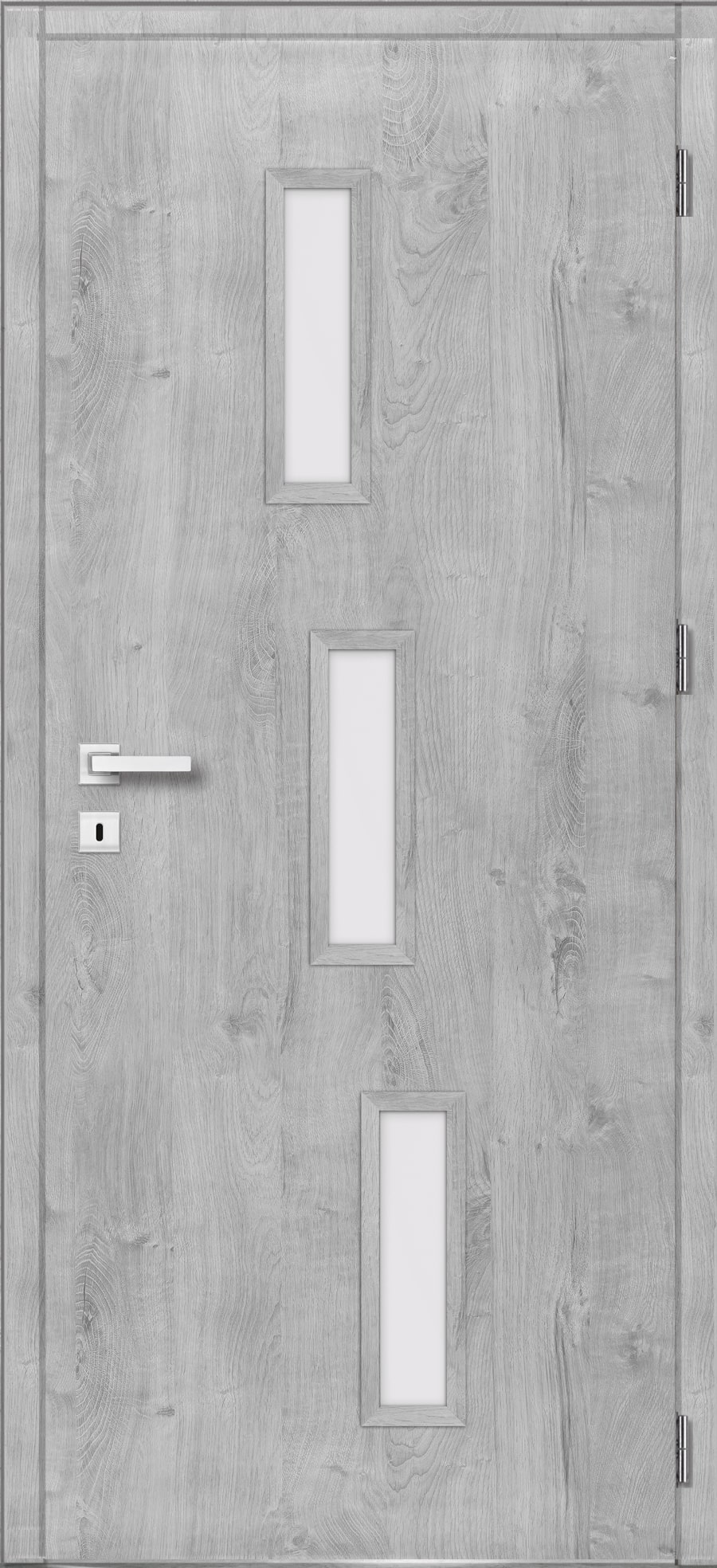 Usa de interior cu geam, gri, stanga, mdf, 206 x 78 cm, toc inclus • Roma