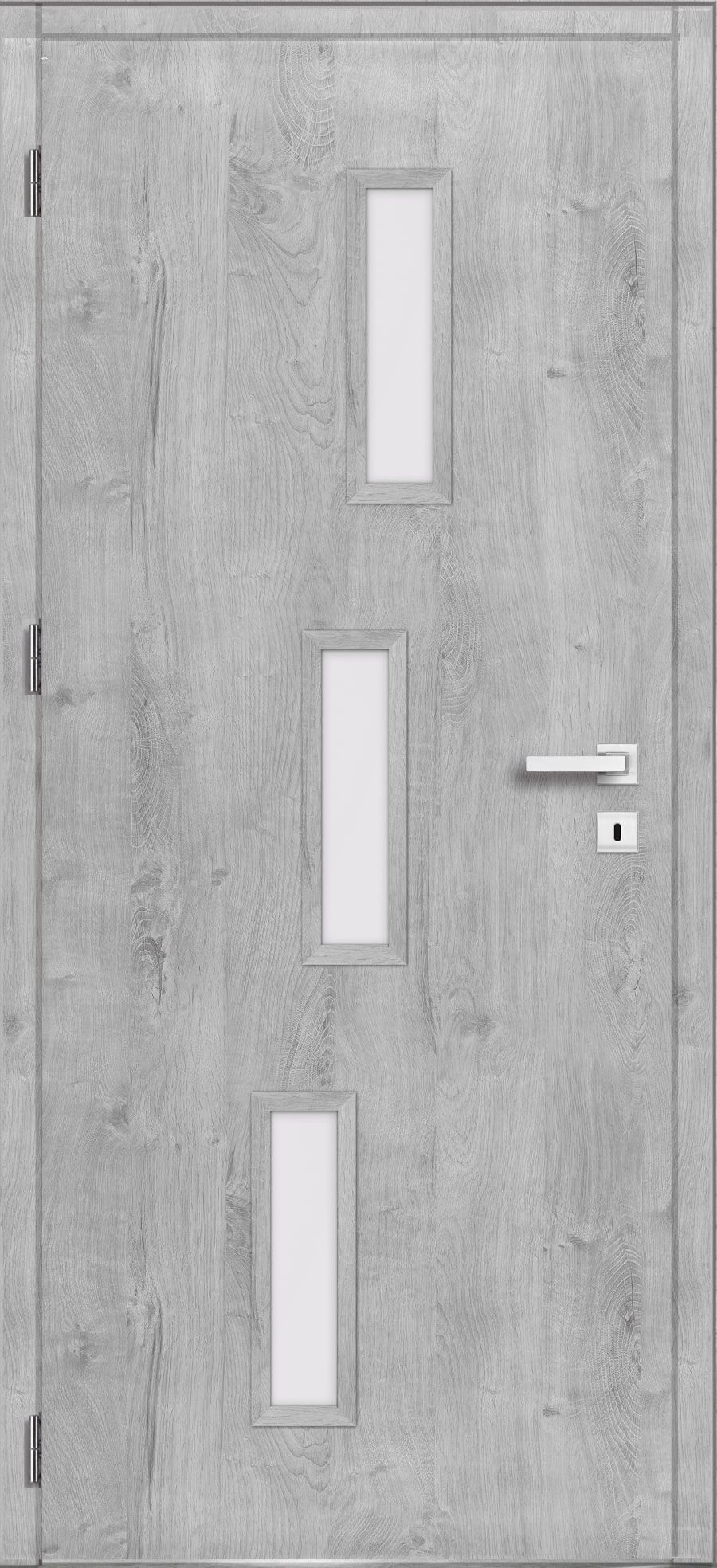 Usa de interior cu geam, gri, dreapta, mdf, 206 x 78 cm, toc inclus • Roma