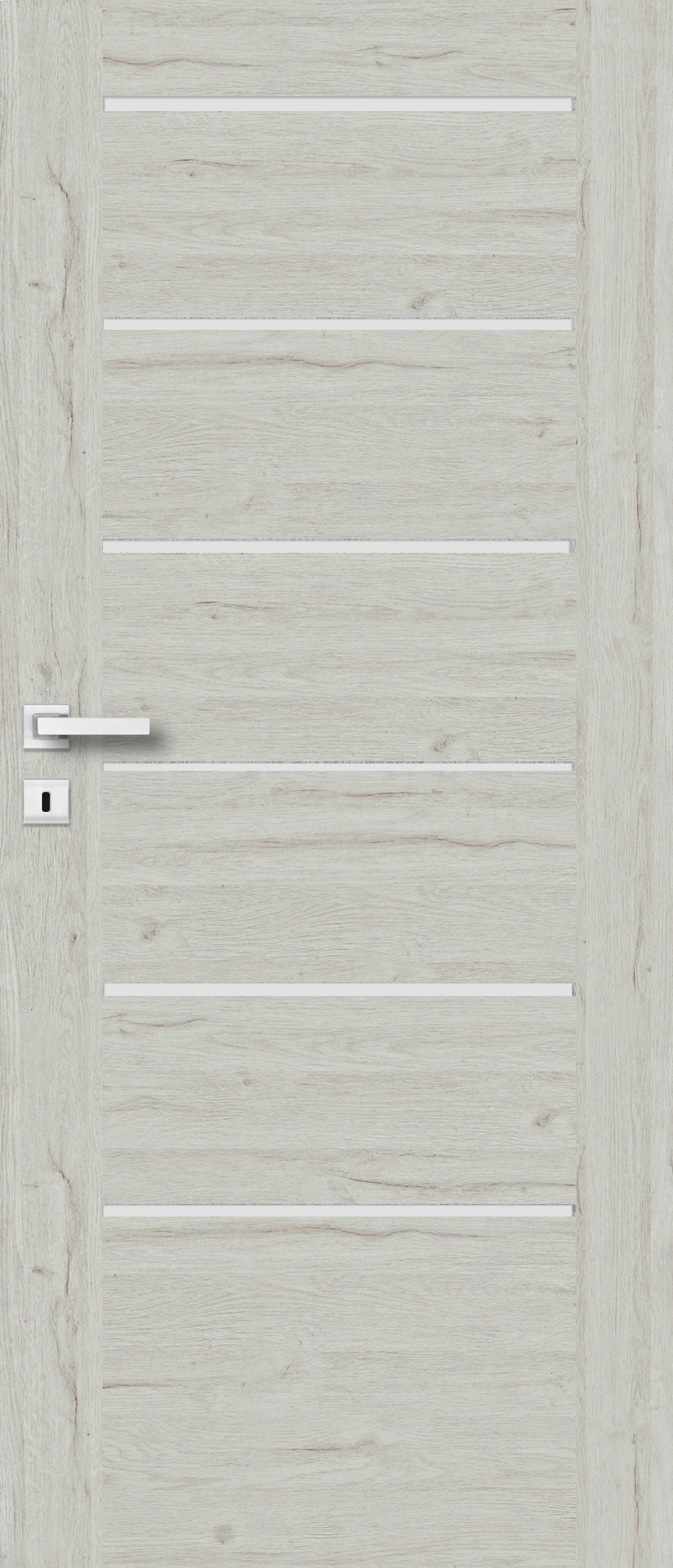 Usa de interior cu geam, gri, dreapta, mdf, 206 x 68 cm, toc inclus • Toreno