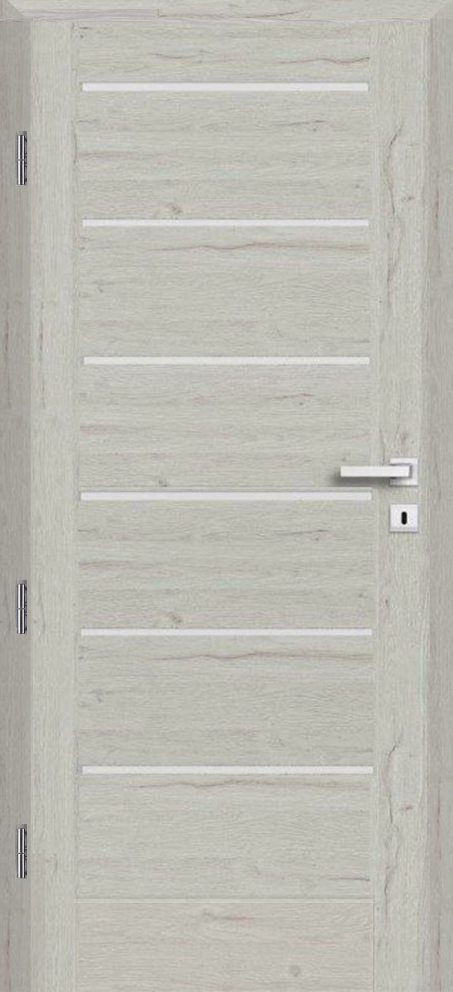 Usa de interior cu geam, gri, dreapta, mdf, 206 x 68 cm, toc inclus • Toreno