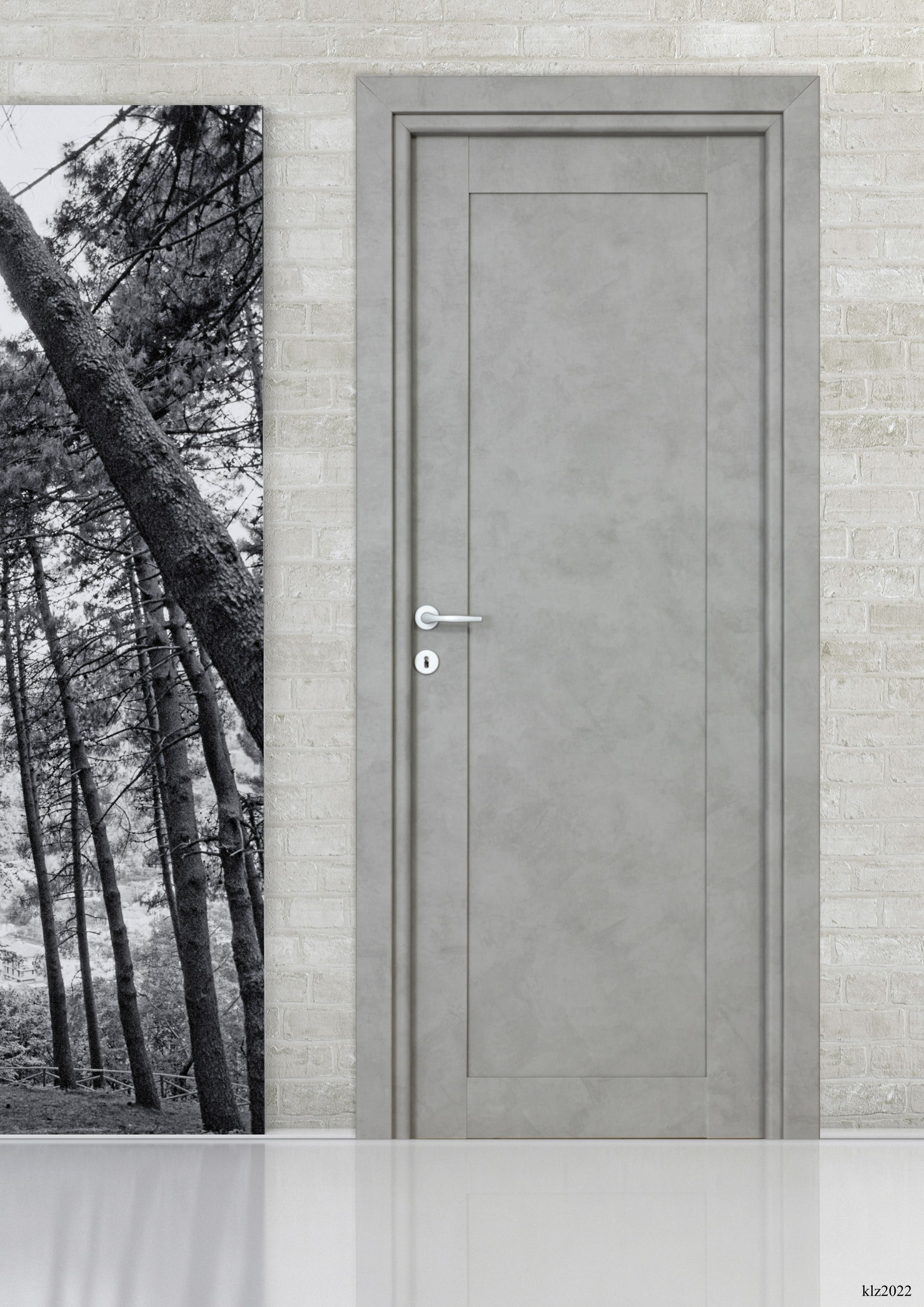 Usa interior Mod, fara geam, reversibila, MDF, 78 x 203 cm, gri inchis