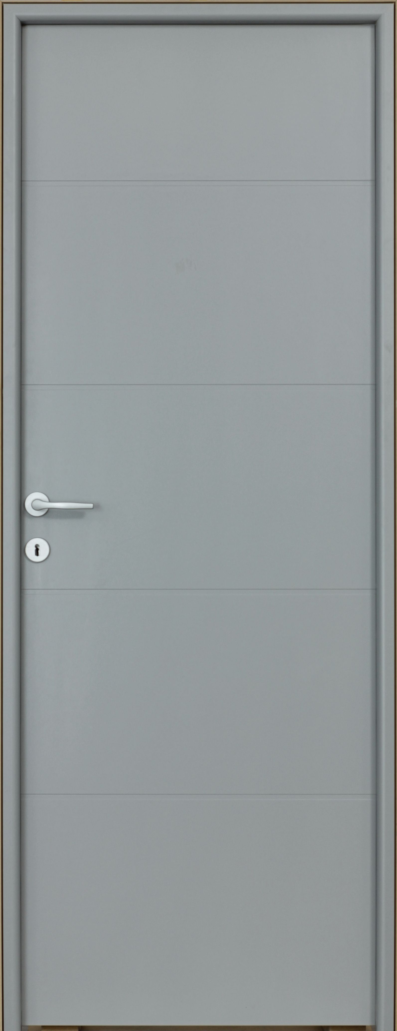 Usa interior Partas, fara geam, reversibila, HDF, 68 x 203 cm, gri