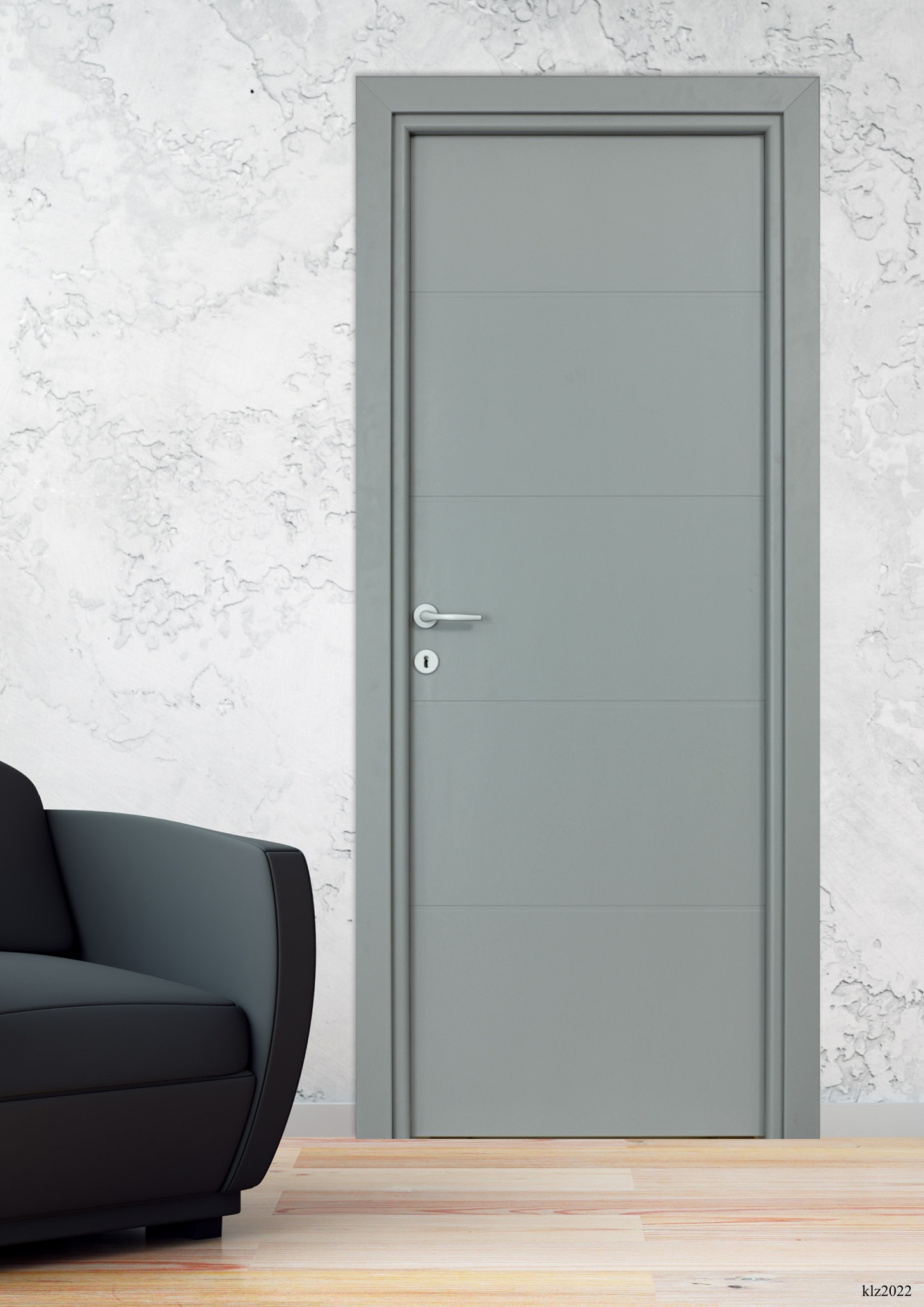 Usa de interior  gri, reversibila, mdf, 203 x 88 cm, toc inclus  Partas