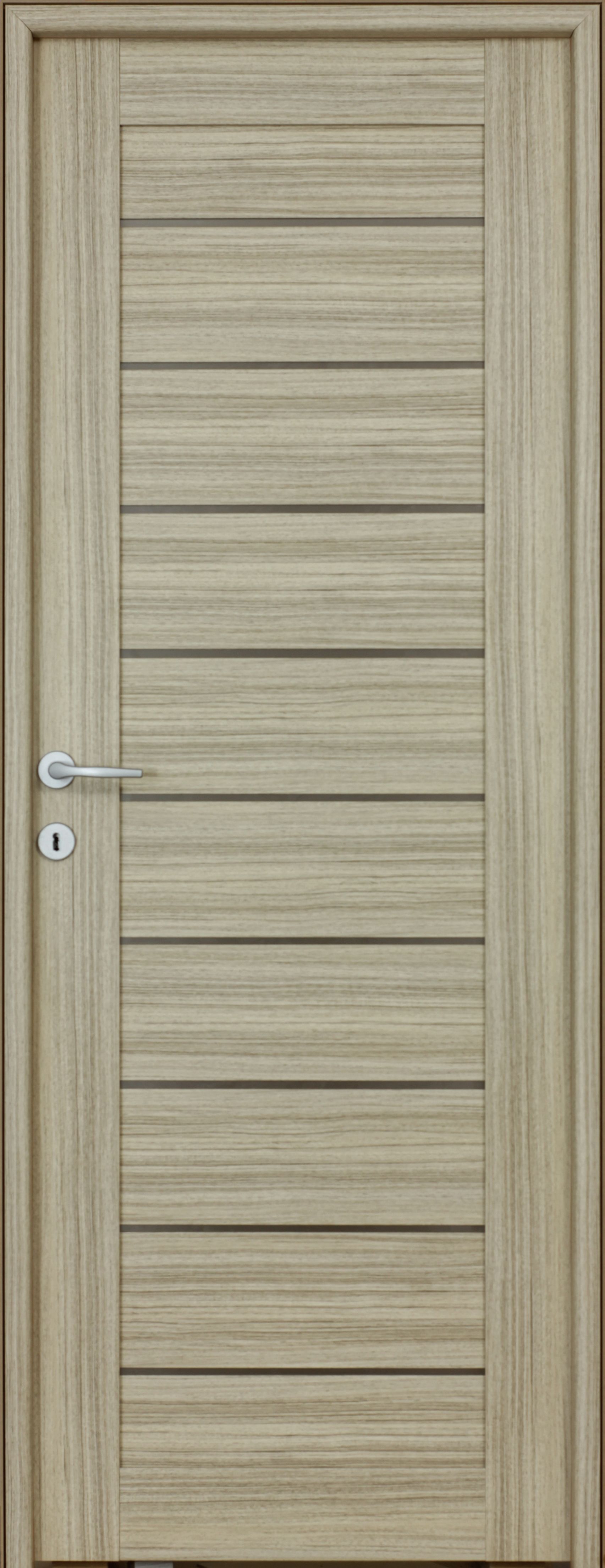 Usa interior Tarra, cu geam, reversibila, MDF, 68 x 203 cm, crem