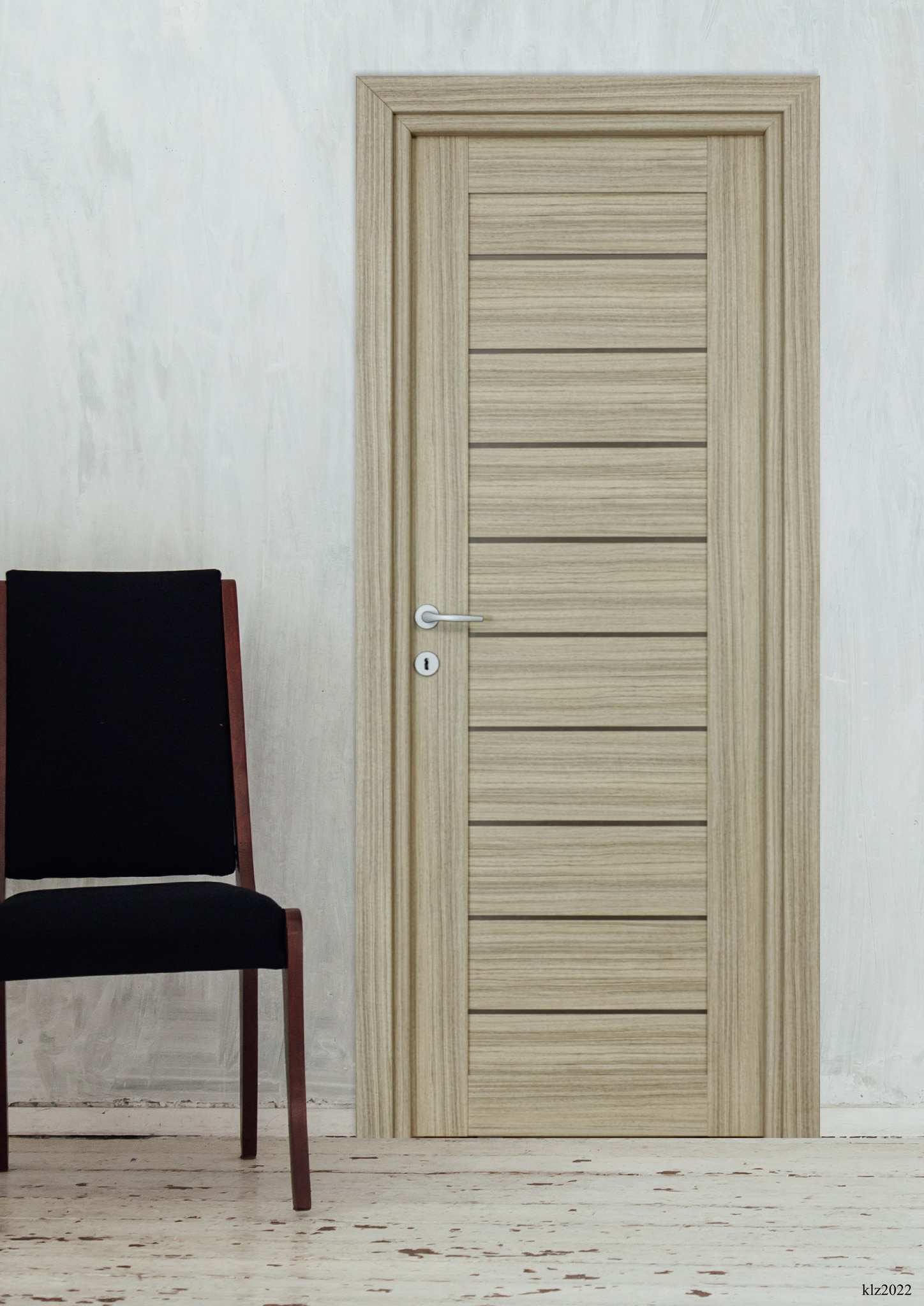 Usa interior Tarra, cu geam, reversibila, MDF, 88 x 203 cm, crem