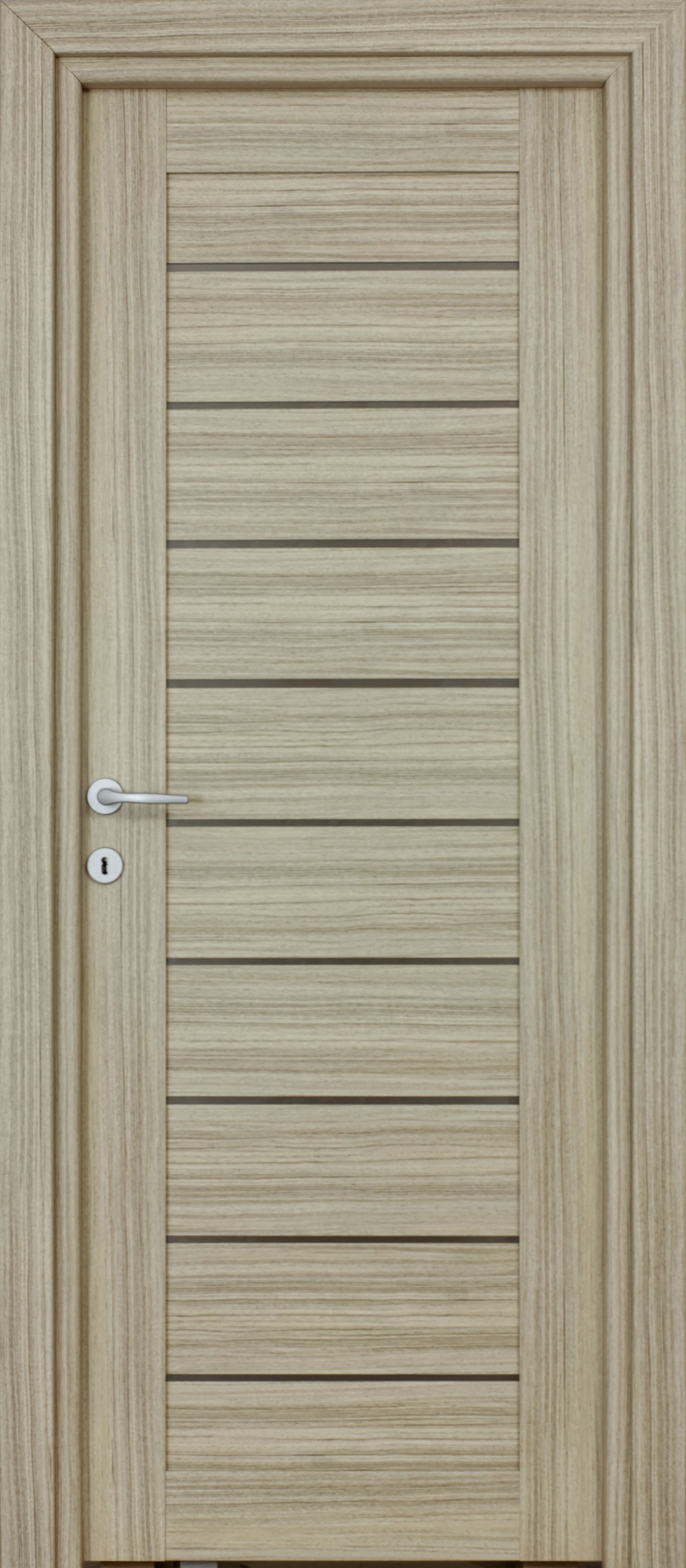 Usa interior Tarra, cu geam, reversibila, MDF, 88 x 203 cm, crem