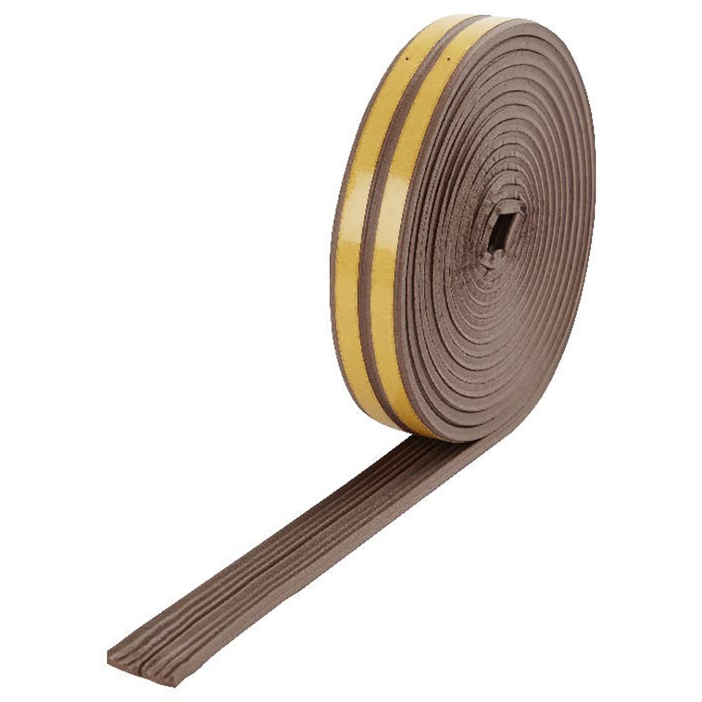 Banda de etansare autoadeziva VOLDEN, 9 x 4 mm, cauciuc, maro cu dunga, 6 m