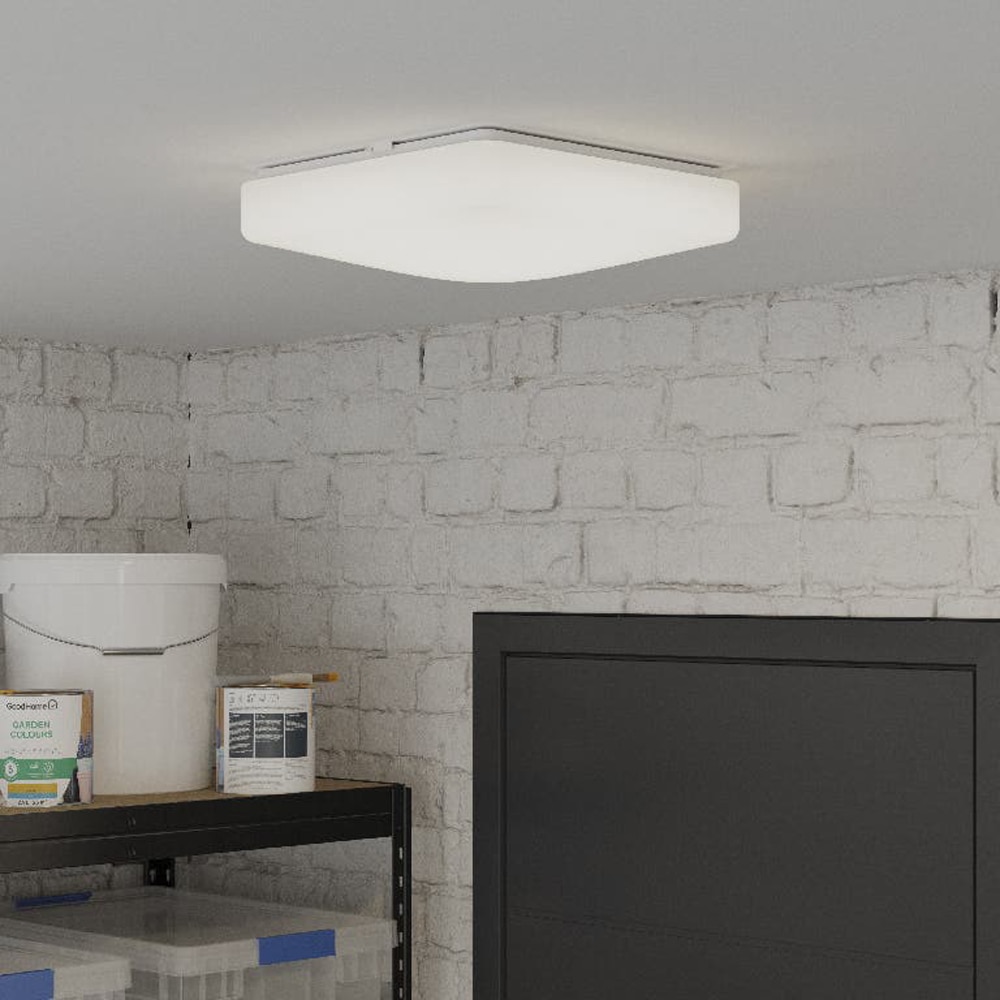 Spot patrat GoodHome, E14, 33 cm, alb