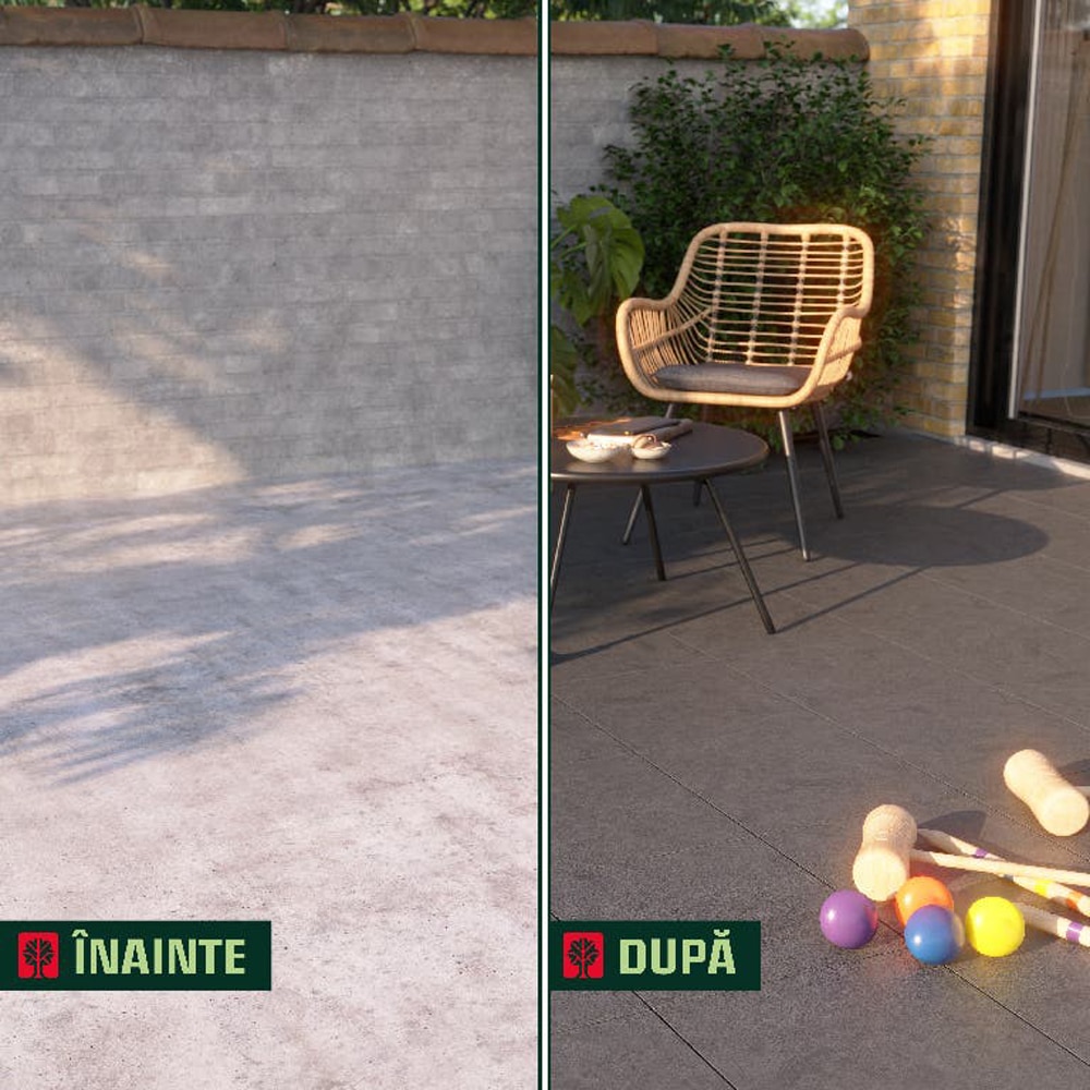 Placa pentru pardoseala/dusumea Agara Klikstrom, compozit, 40 x 40 x 4.5 cm, negru-antracit, 1 buc