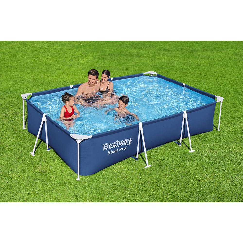 Piscina cadru metalic BESTWAY, dreptunghi, 3300 l, 300 x 201 x 66 cm, albastru