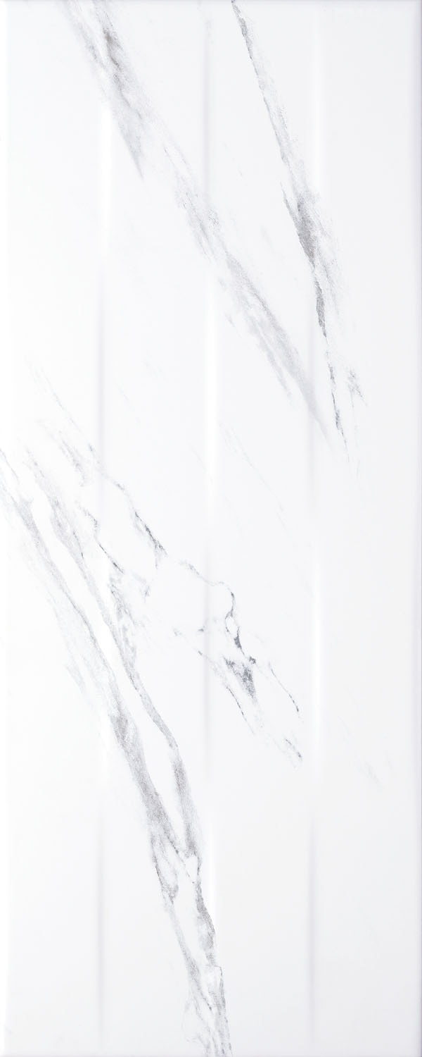 Faianta KAI Elada Stripes, alb, 20 x 50 cm, grosime 9 mm, 1.3 mp/cutie