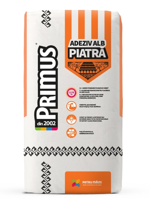 Adeziv pt piatra, alb, 25 kg   Primus