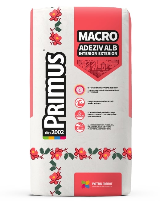 Adeziv pentru gresie si faianta Primus, alb, 25 kg