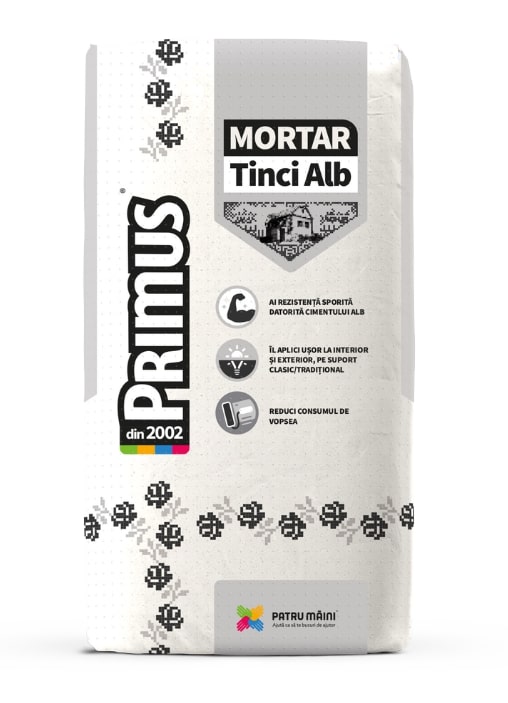 Mortar tinci, alb, 25 kg Primus