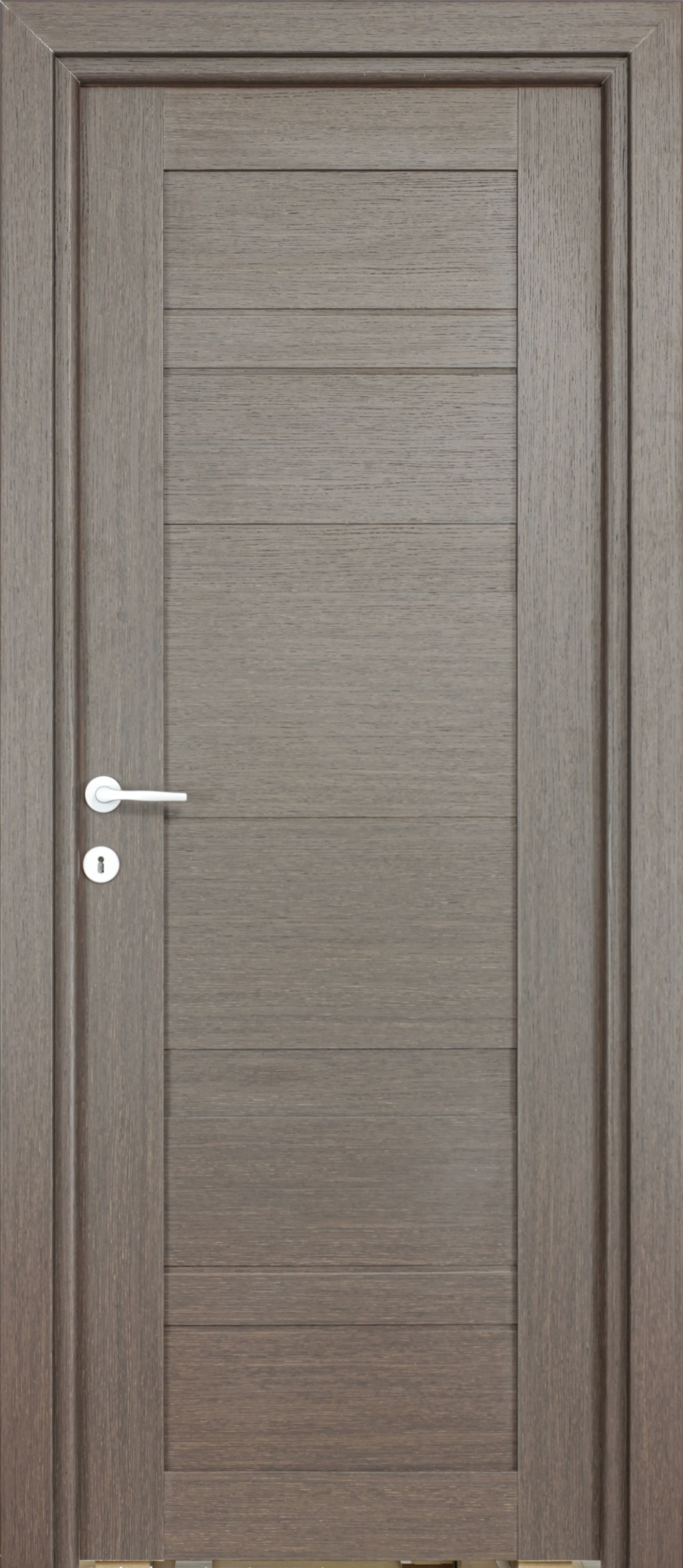 Usa interior Amyra, fara geam, reversibila, MDF, 68 x 203 cm, maro inchis