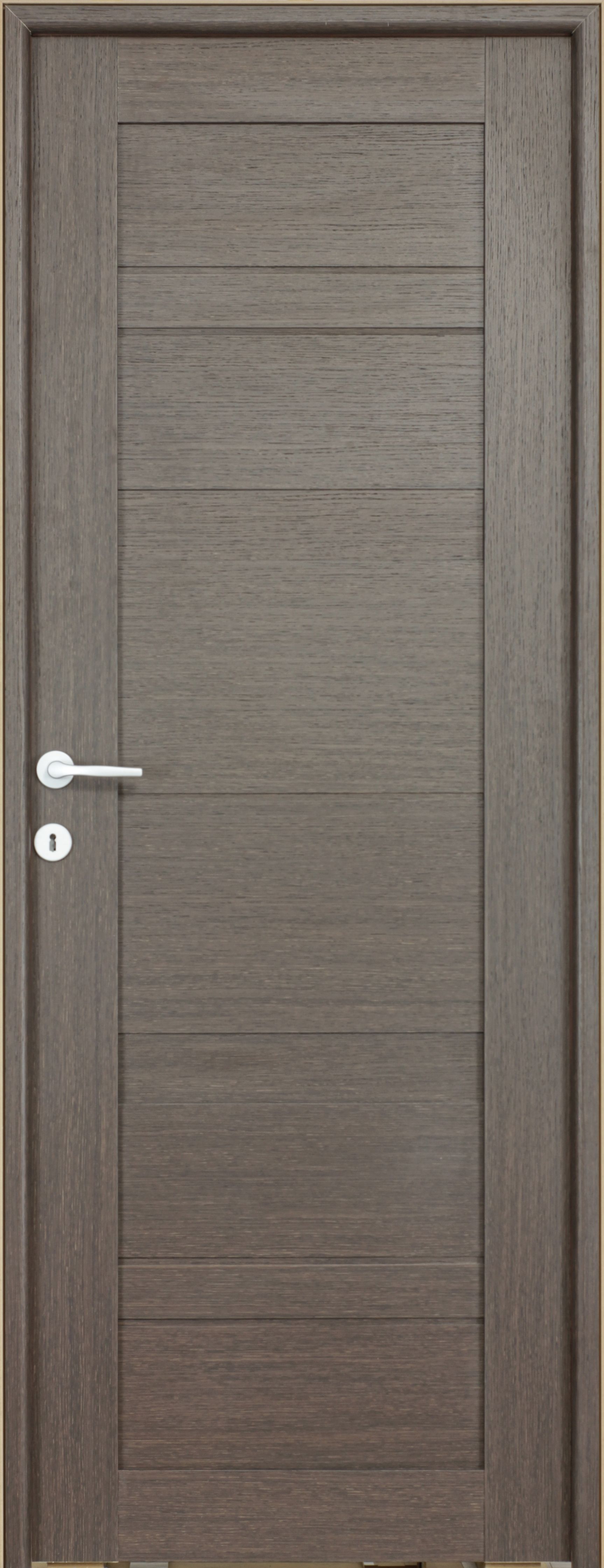 Usa interior Amyra, fara geam, reversibila, MDF, 88 x 203 cm, maro inchis