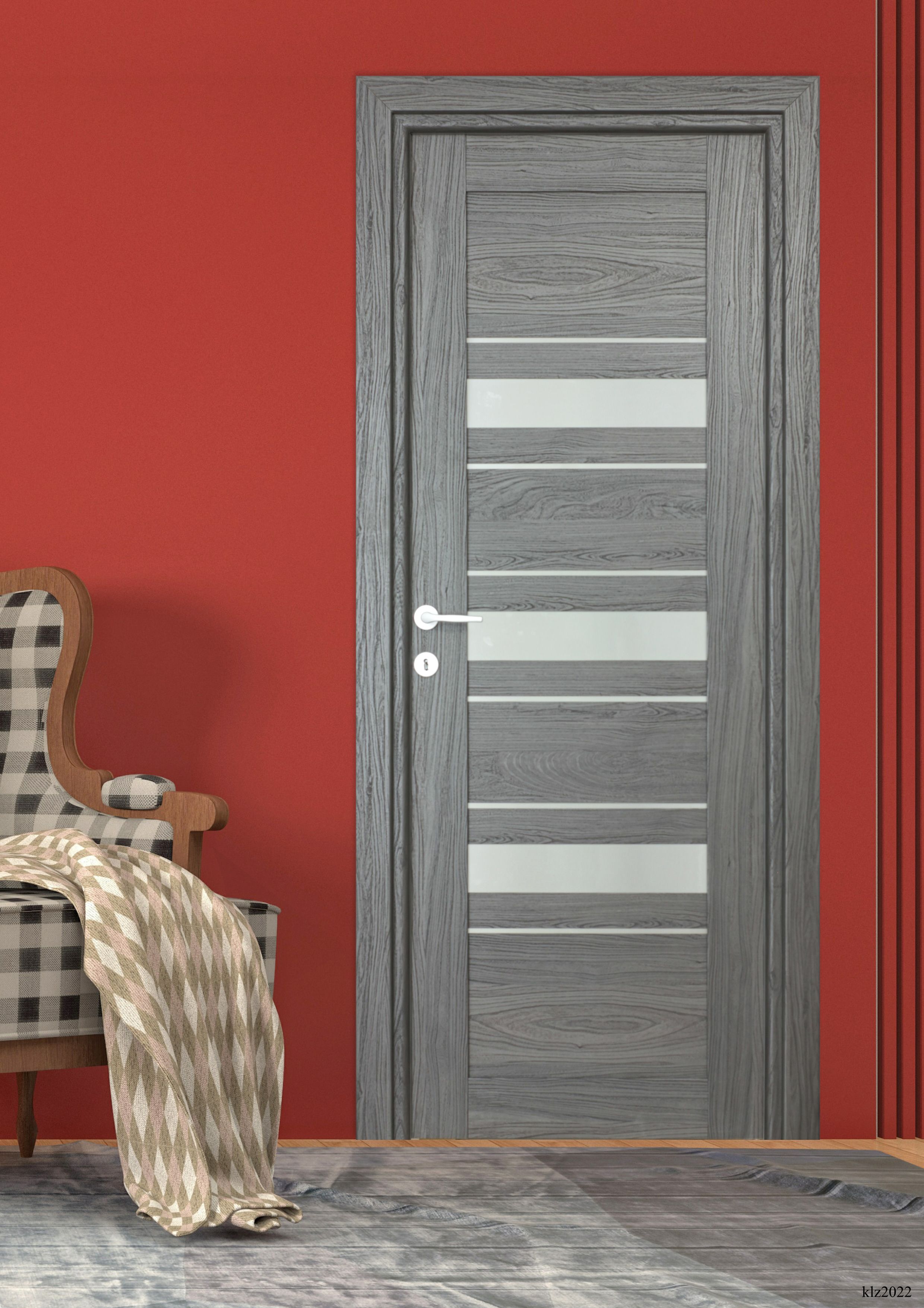 Usa Interior Dora Geam Neagra 78 x 203 cm, Reversibila