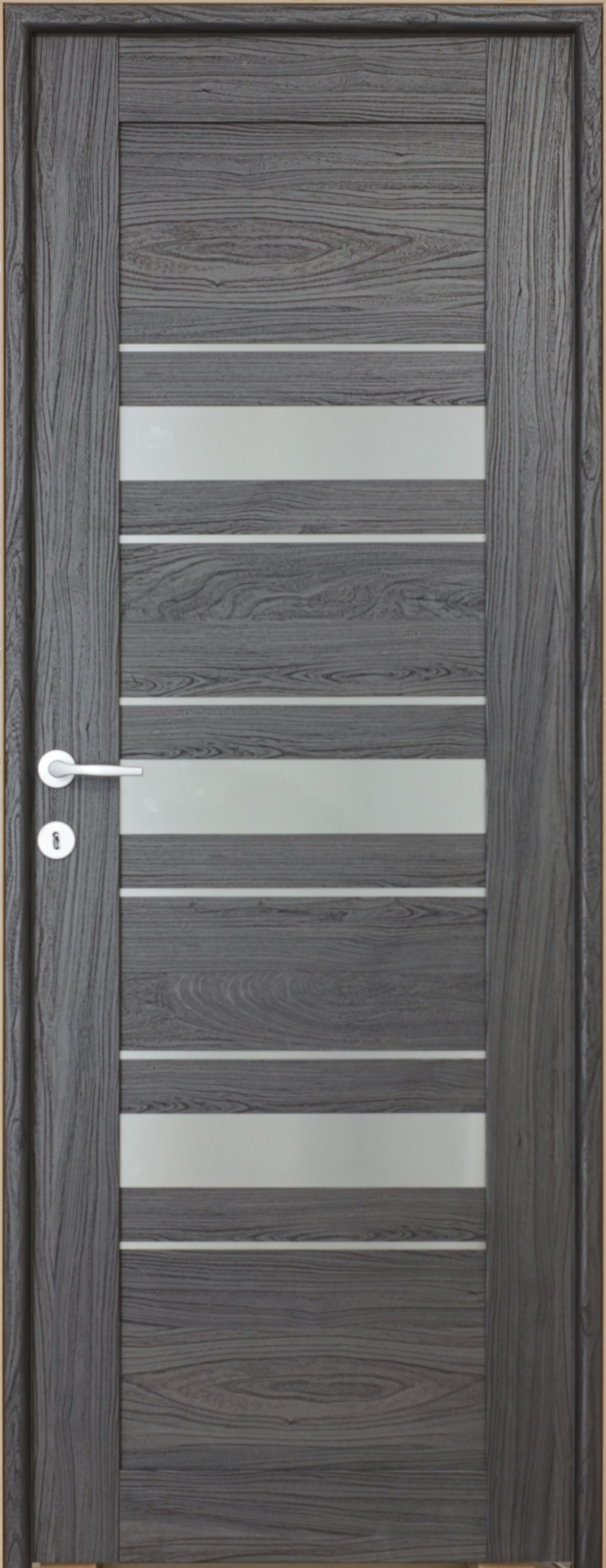 Usa Dora geam, negru, 88 X 203 cm, reversibila