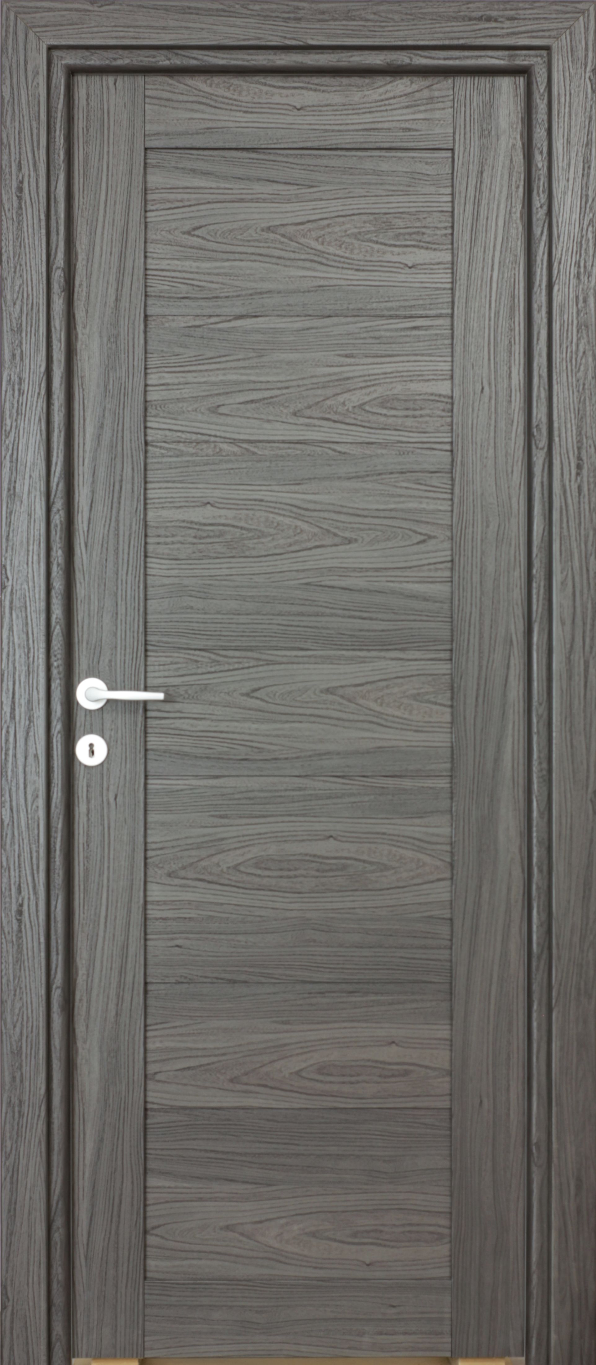 Usa interior Kira, fara geam, reversibila, MDF, 78 x 203 cm, negru