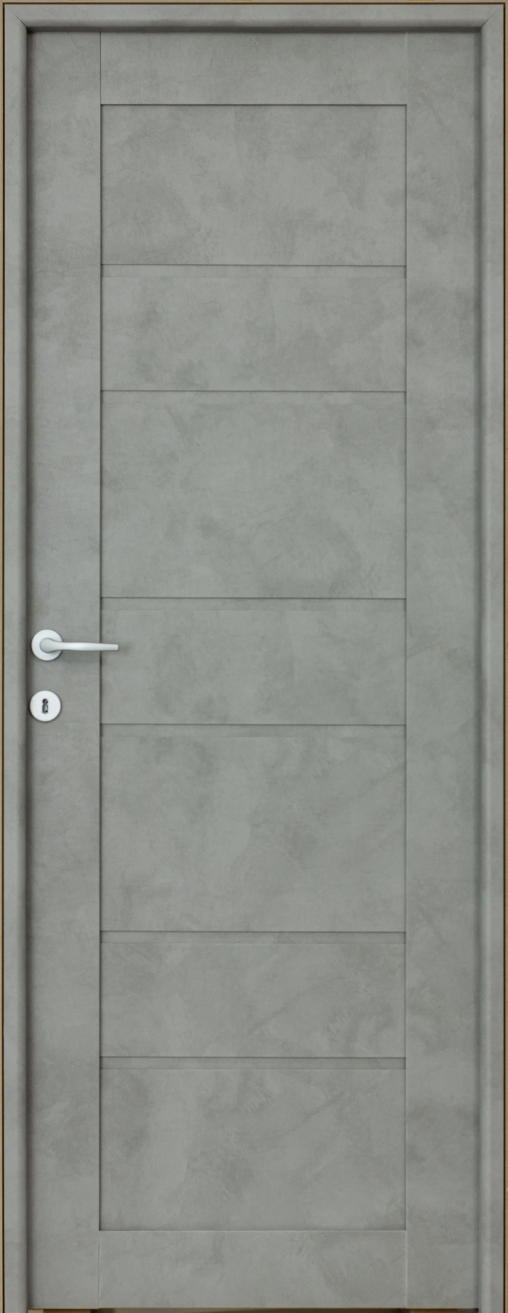 Usa interior Kira, fara geam, reversibila, MDF, 68 x 203 cm, gri inchis