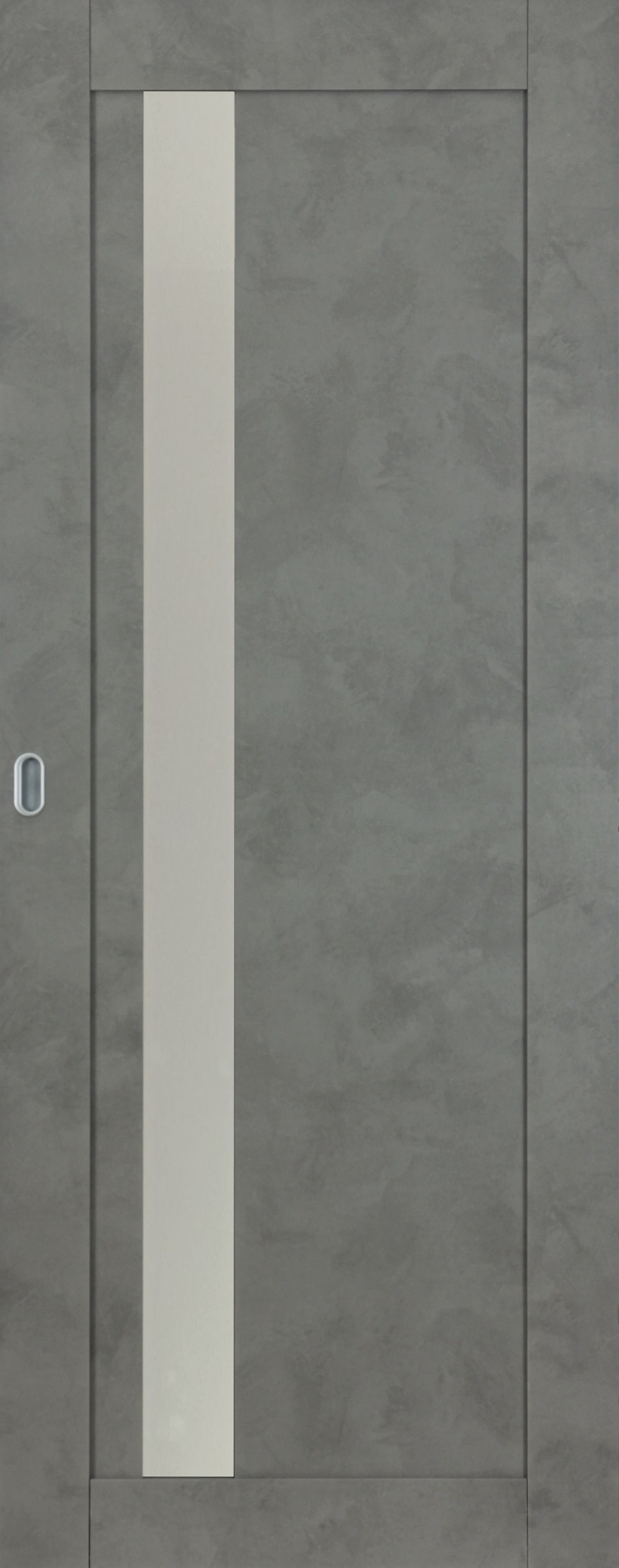 Usa interior, culisanta, cu geam, gri, reversibila, mdf, 207 x 81.5 cm  Workshop Doors Maya
