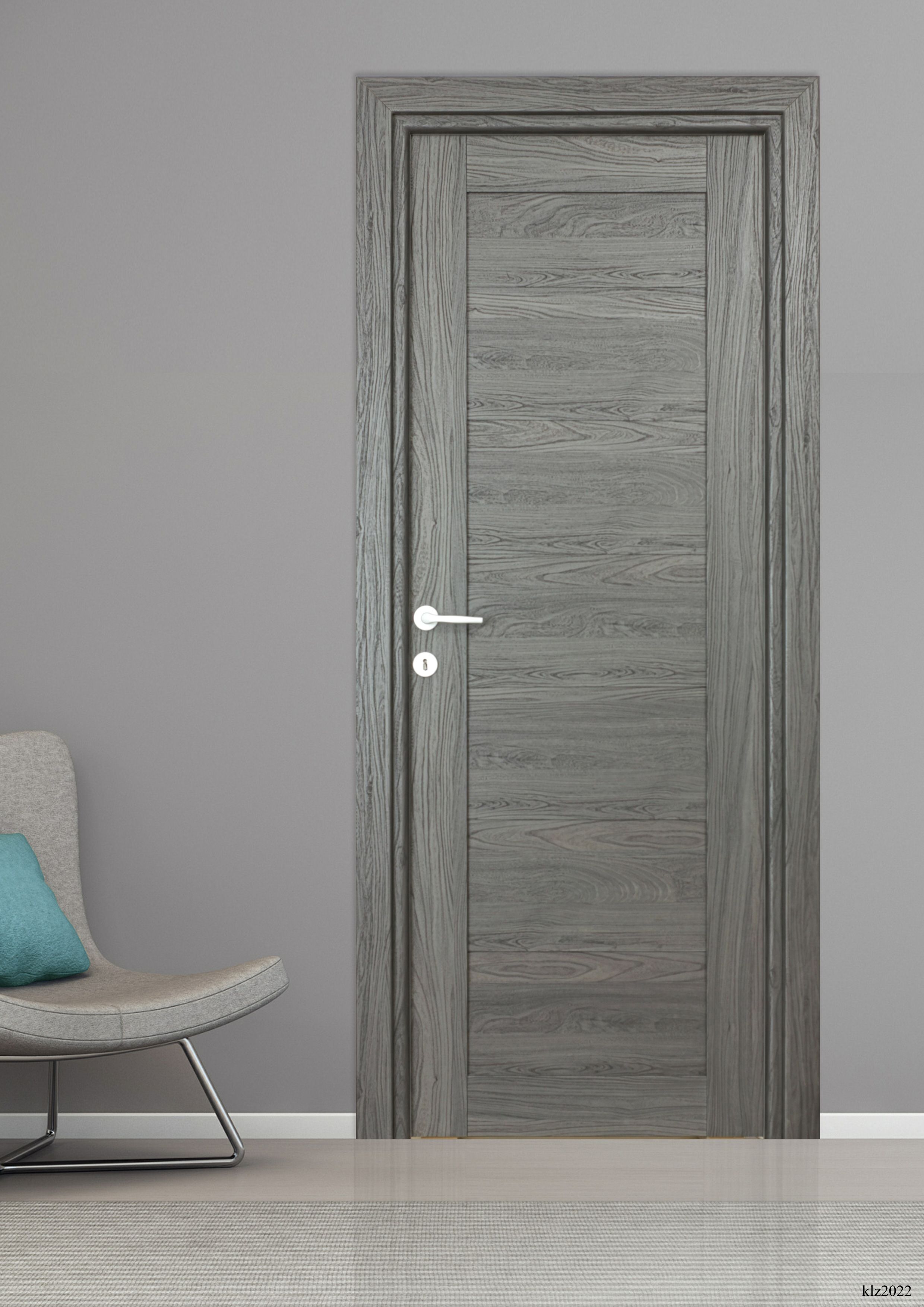 Usa Interior Tisa Plin Neagra 88 x 203 cm, Reversibila