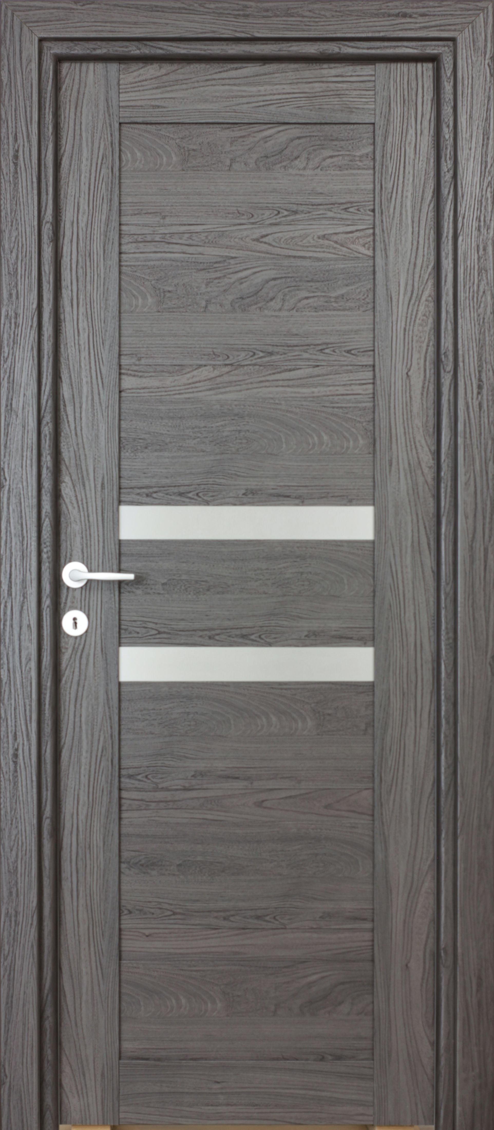 Usa Interior Tisa Geam Neagra 78 x 203 cm, Reversibila