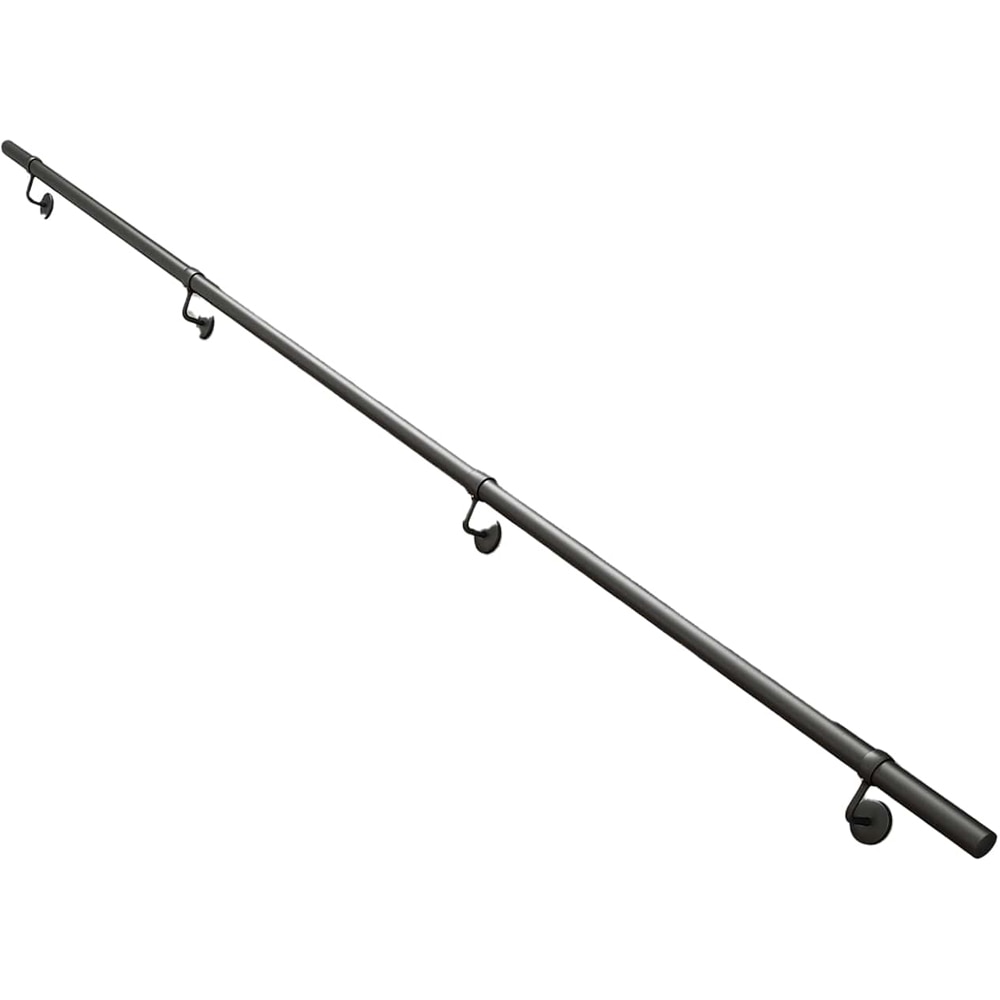 Kit balustrada perete rotunda Fortia, otel, D 40 mm, L 3.6 m, negru