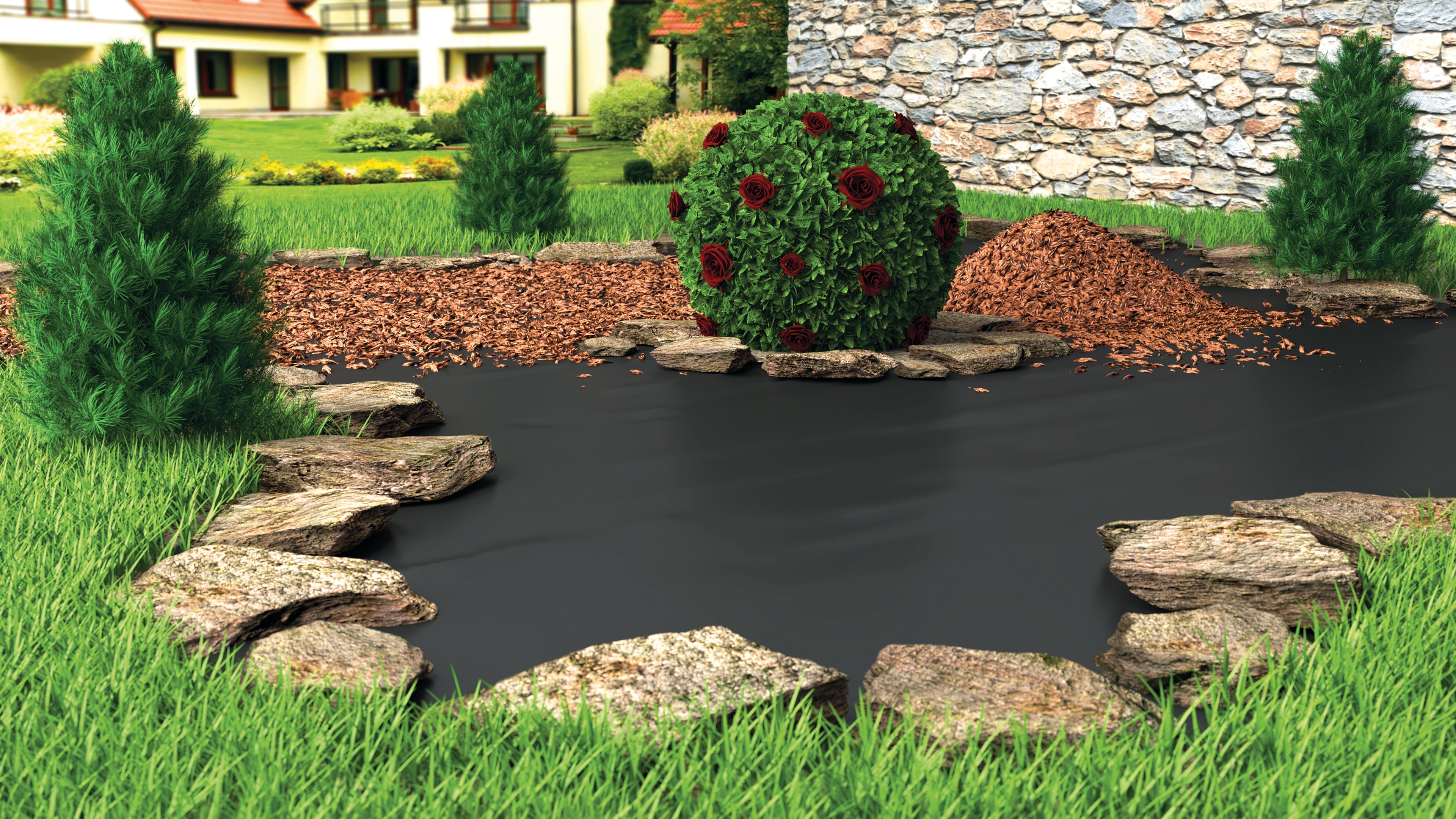 Folie Mulcire Antiburieni,  3.2 x 10 m  Vodaland