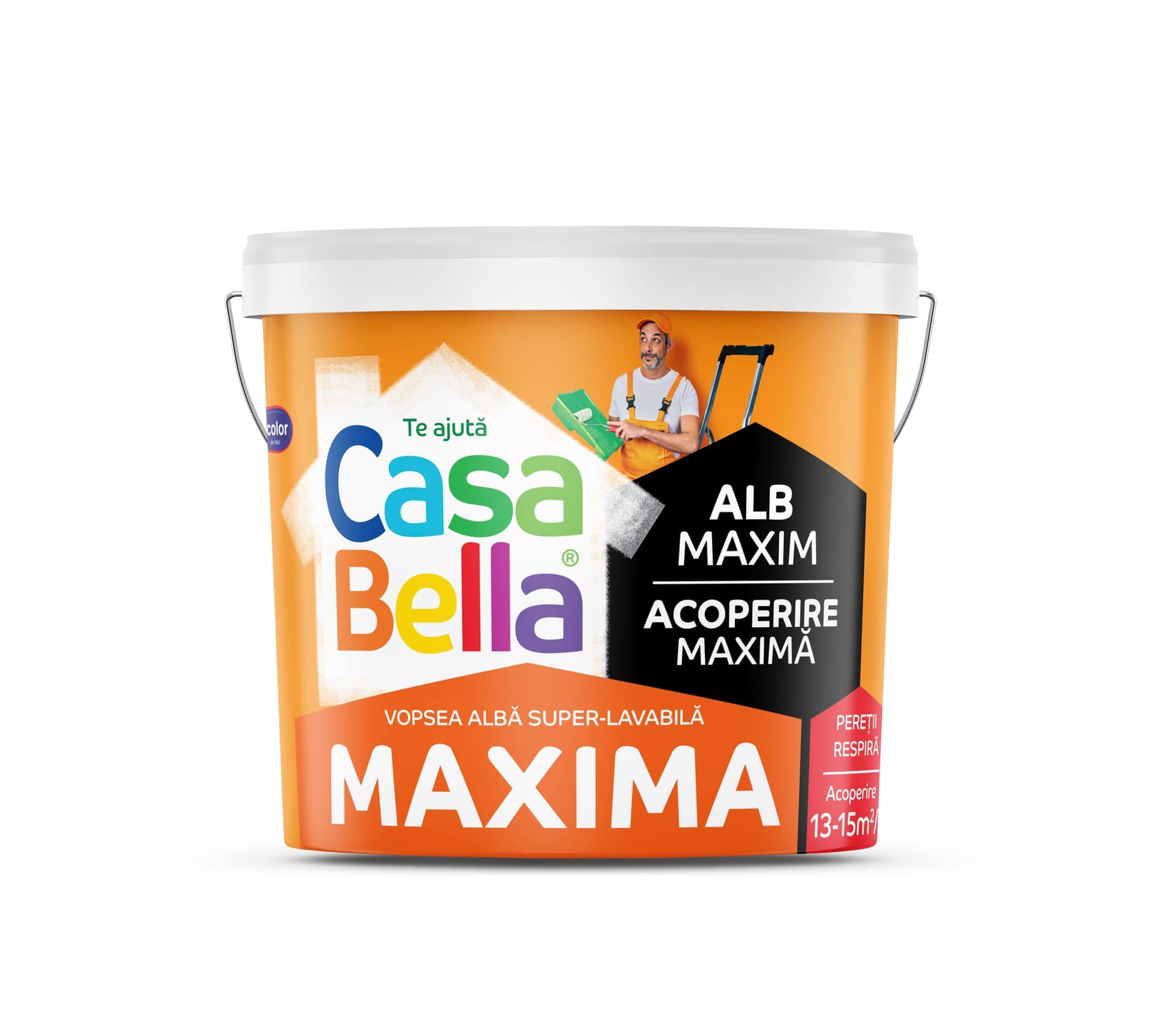 Vopsea lavabila interior Casabella Max Superlav POLICOLOR, 8.5L, alb