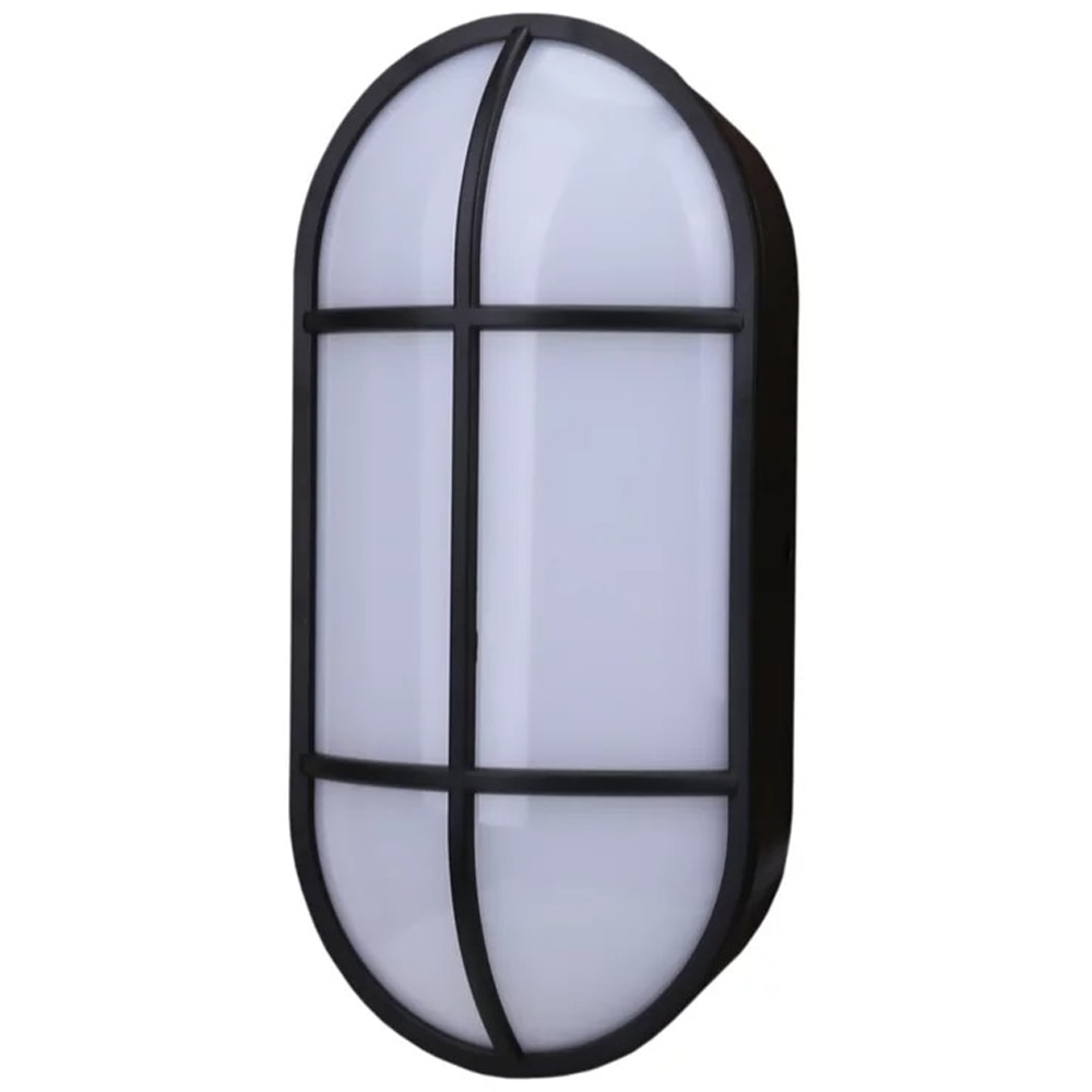 Lampa ovala Bulkhead GoodHome, LED integrat, 16 W, IP44, rezistenta la umiditate, negru