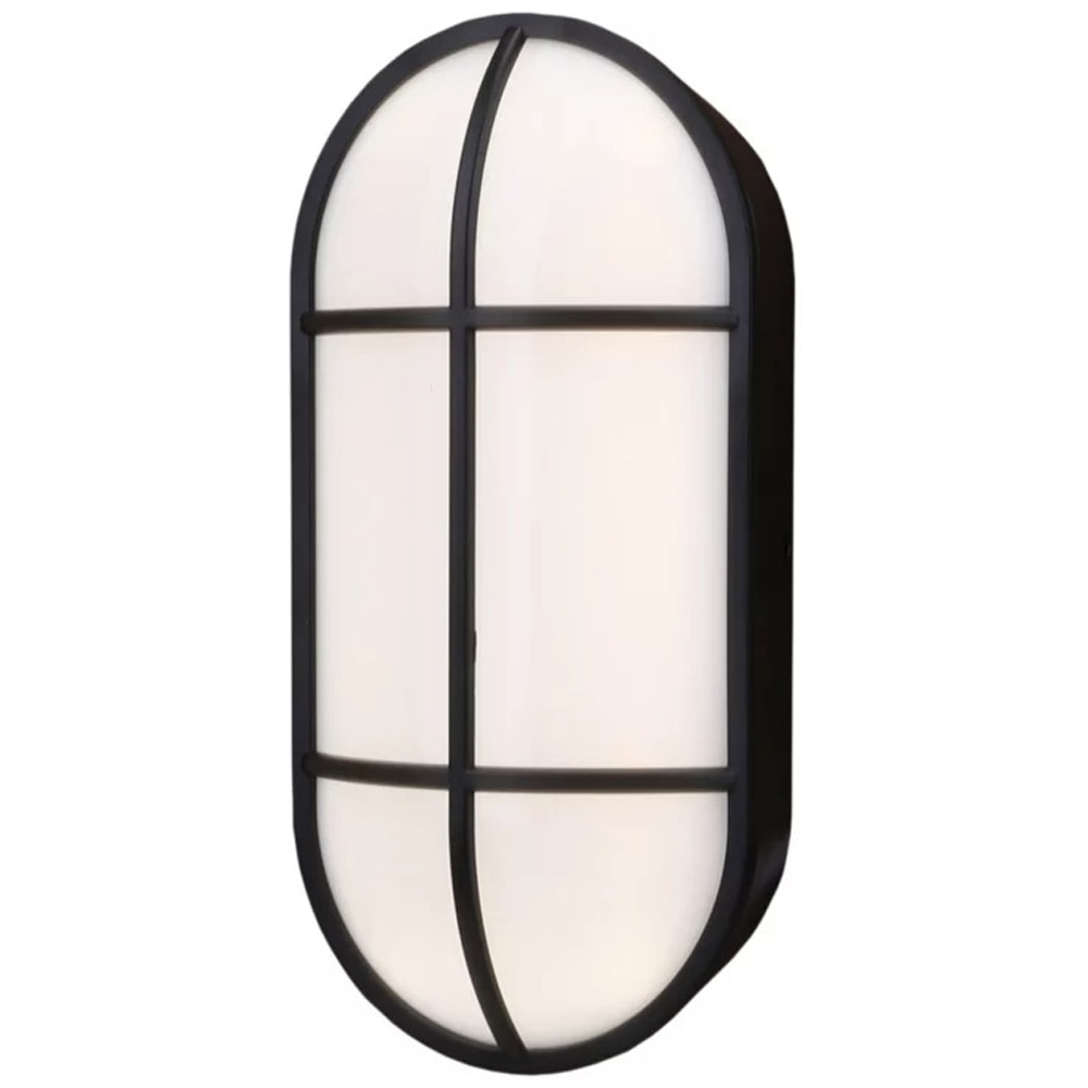 Lampa ovala Bulkhead GoodHome, LED integrat, 16 W, IP44, rezistenta la umiditate, negru