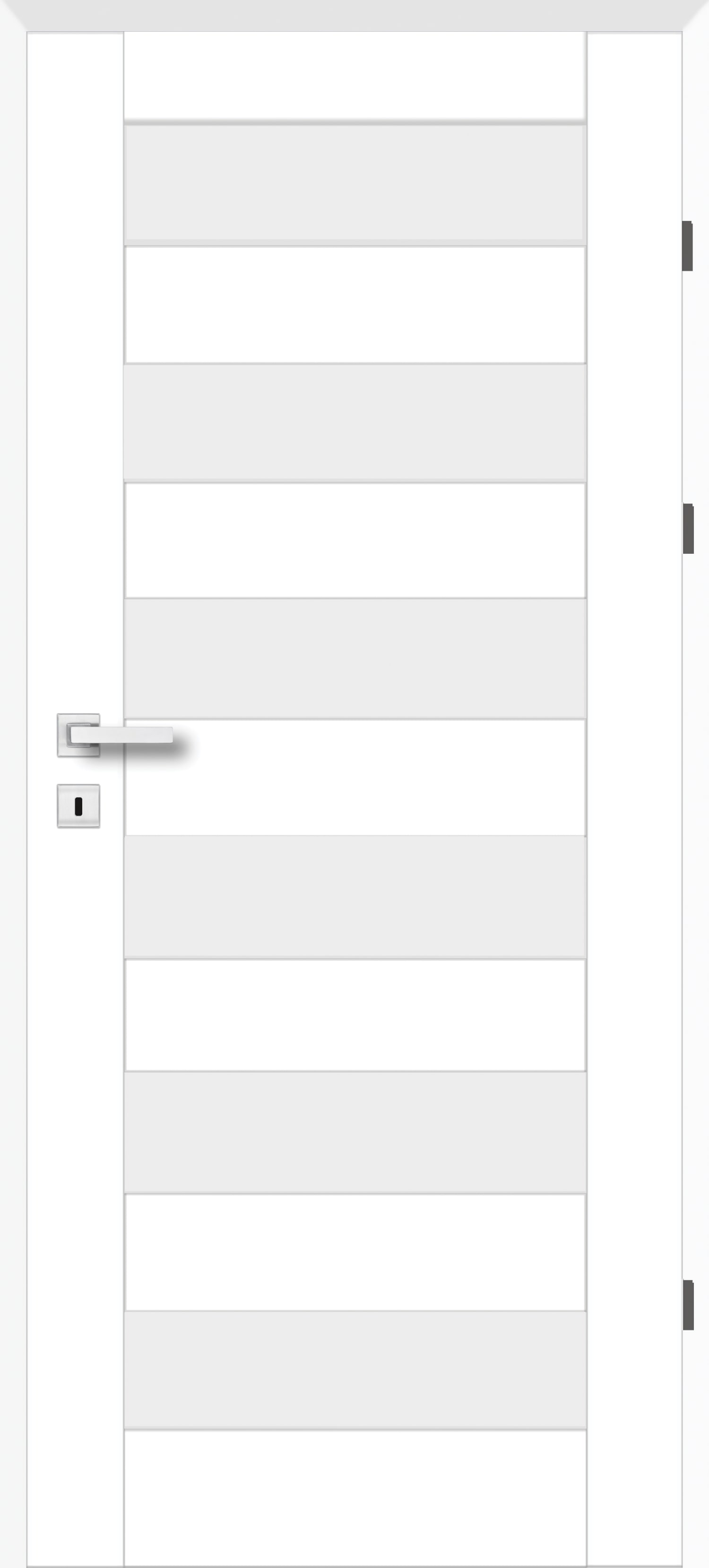 Usa de interior cu geam, gri, stanga, mdf, 206 x 68 cm, toc inclus • Trame