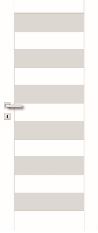 Usa de interior cu geam, gri, dreapta, mdf, 206 x 68 cm, toc inclus • Trame