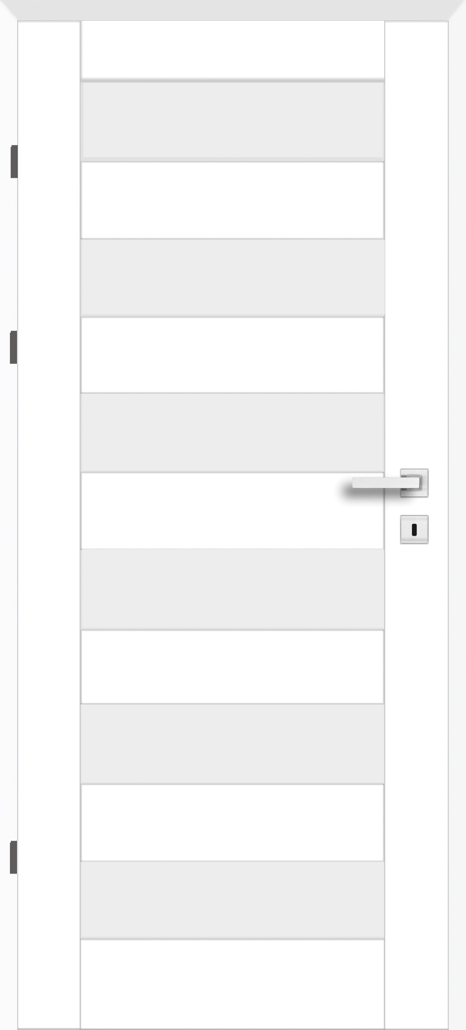 Usa de interior cu geam, gri, dreapta, mdf, 206 x 68 cm, toc inclus • Trame