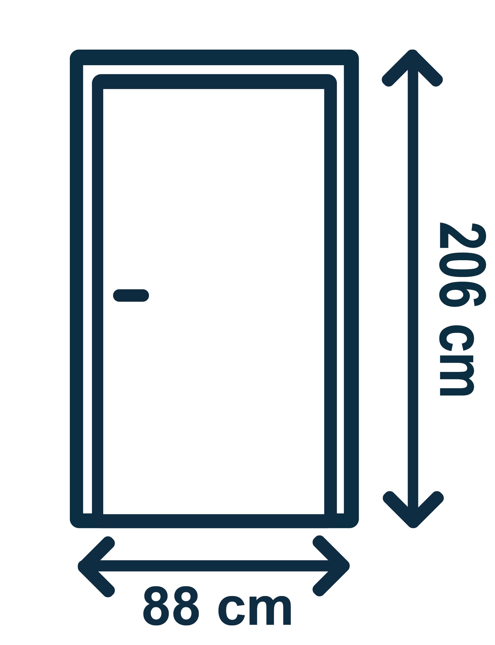 Usa de interior cu geam, alb, dreapta, mdf, 206 x 88 cm, toc inclus  Trame