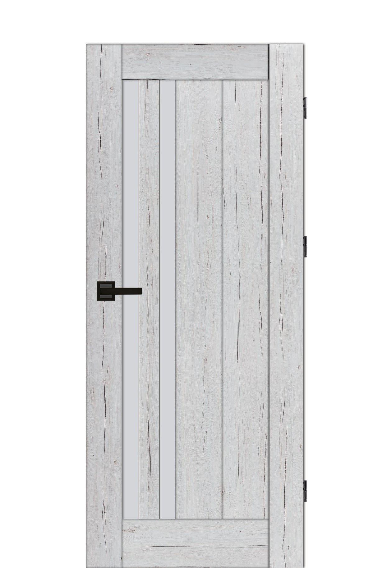 Usa de interior cu geam, gri, stanga, mdf, 206 x 78 cm, toc inclus  Vivo