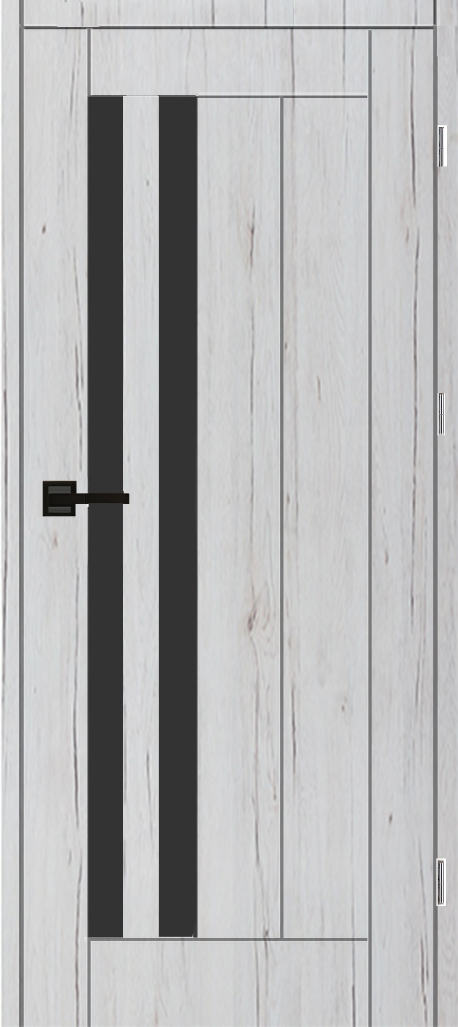 Usa de interior cu geam, gri, stanga, mdf, 206 x 88 cm, toc inclus  Vivo