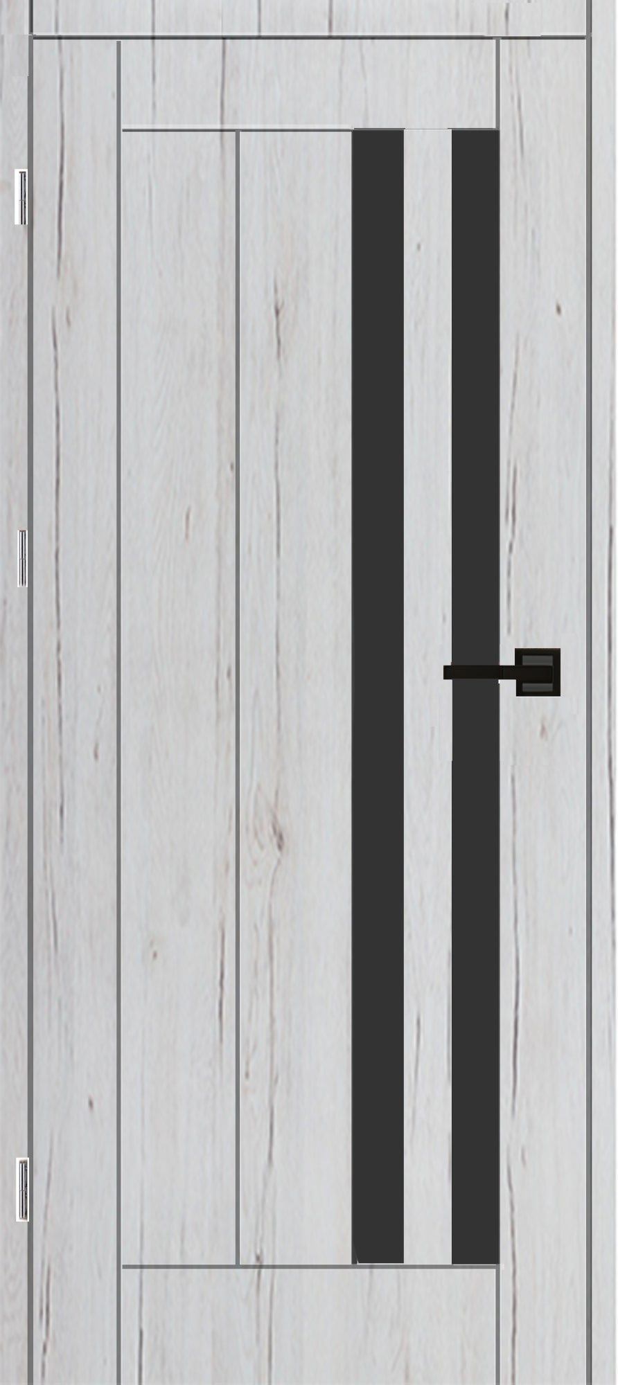 Usa de interior cu geam, gri, dreapta, mdf, 206 x 88 cm, toc inclus  Vivo