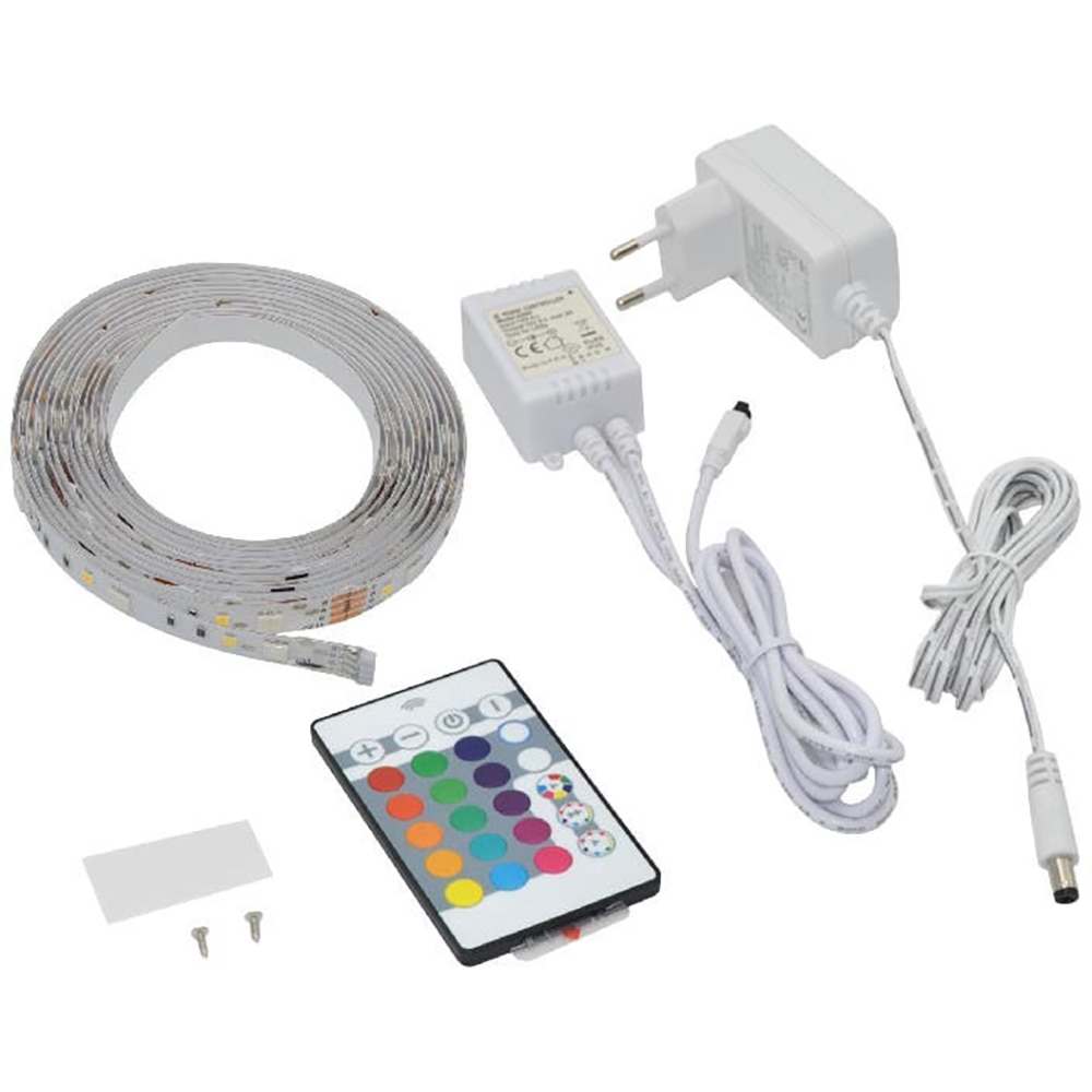 Banda LED RGB cu telecomanda GOODHOME Waldeck, 16W, 1200 lm, 3 m