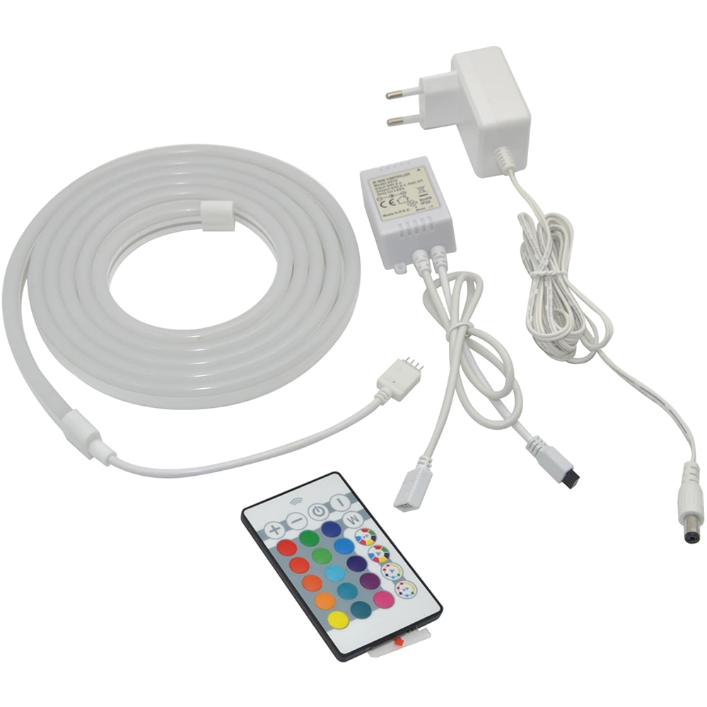 Banda neon RGB GOODHOME Almeida, cu telecomanda, 10W, 2 m