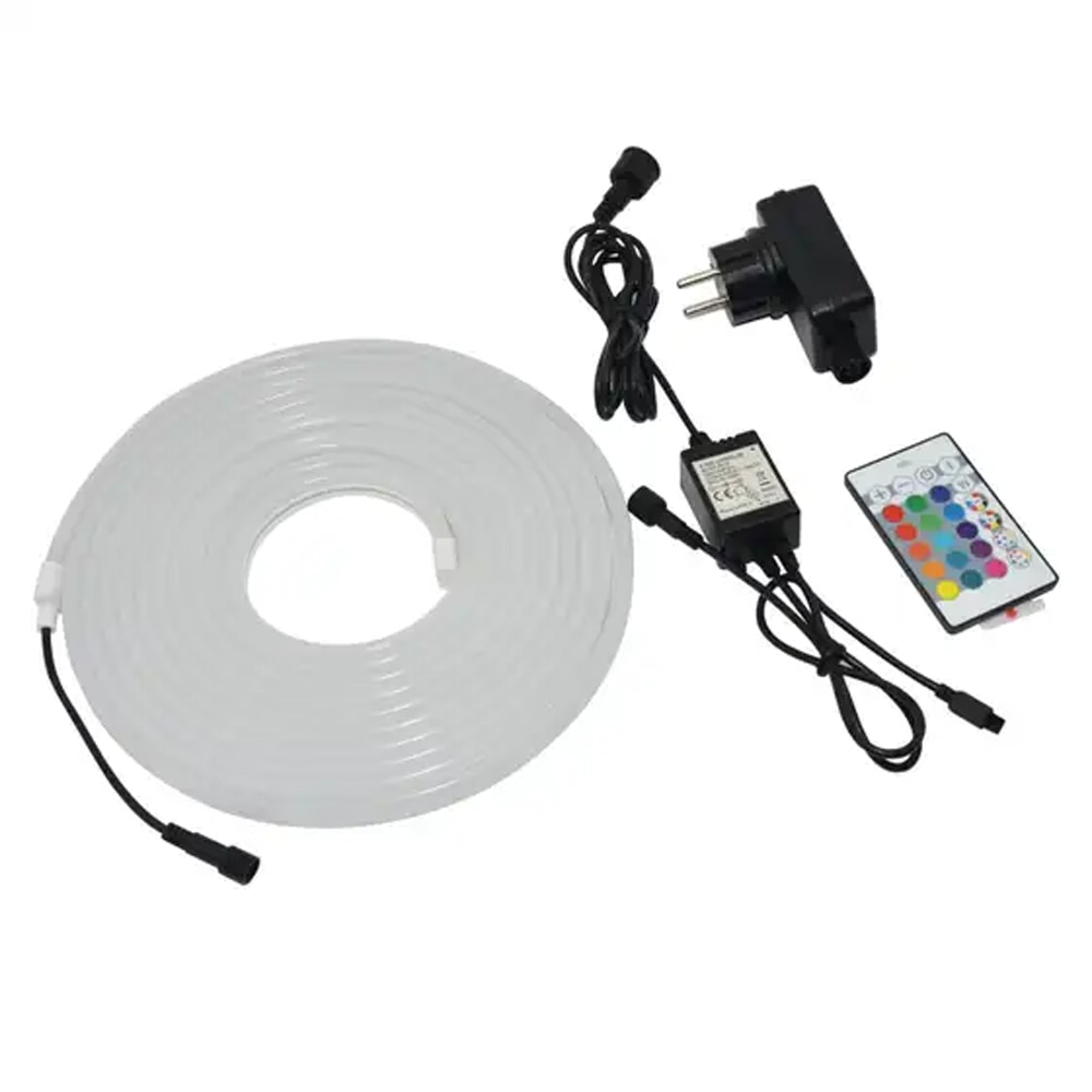 Banda neon RGB GOODHOME Almeida 101381490, cu telecomanda, 22W, 5m