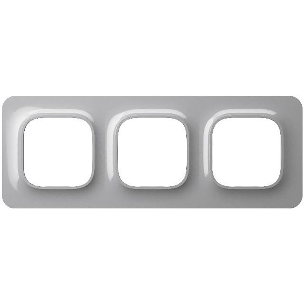 Placa tripla decorativa KENNET JACOBSEN, ABS, argintiu