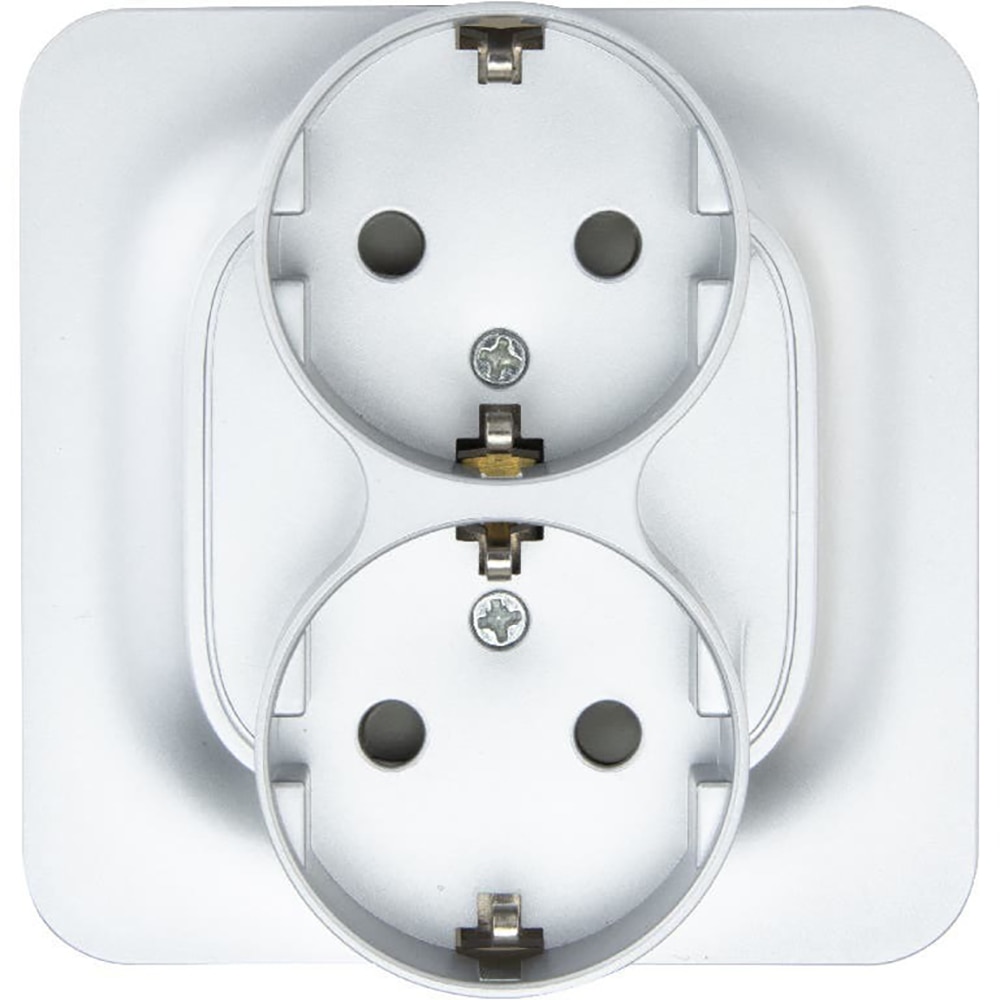 Priza dubla 2P+E JACOBSEN, 16A, IP20, ABS, alb