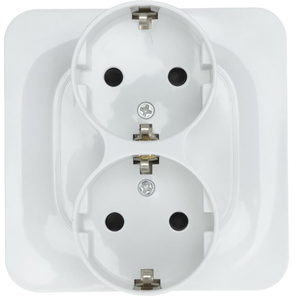 Priza dubla 2P+T KENNET JACOBSEN, 16A, IP20, ABS, alb