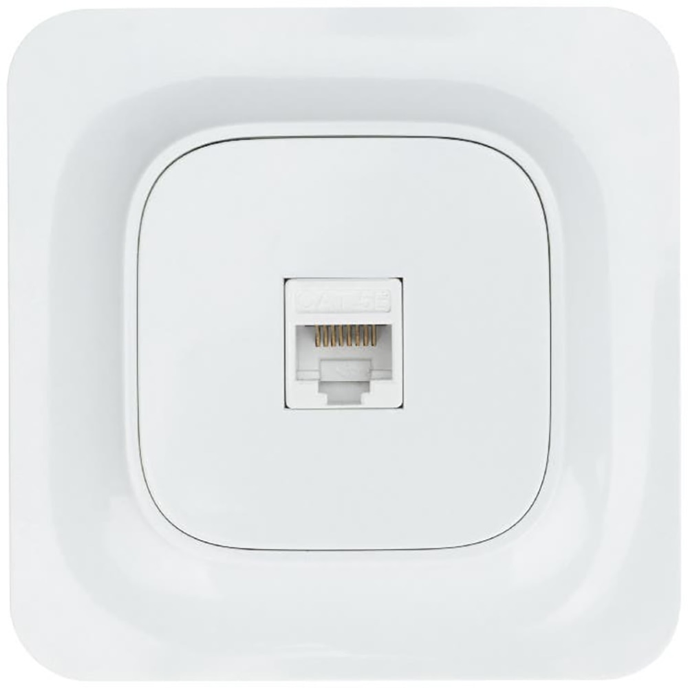 Priza RJ45 JACOBSEN, ABS, alb