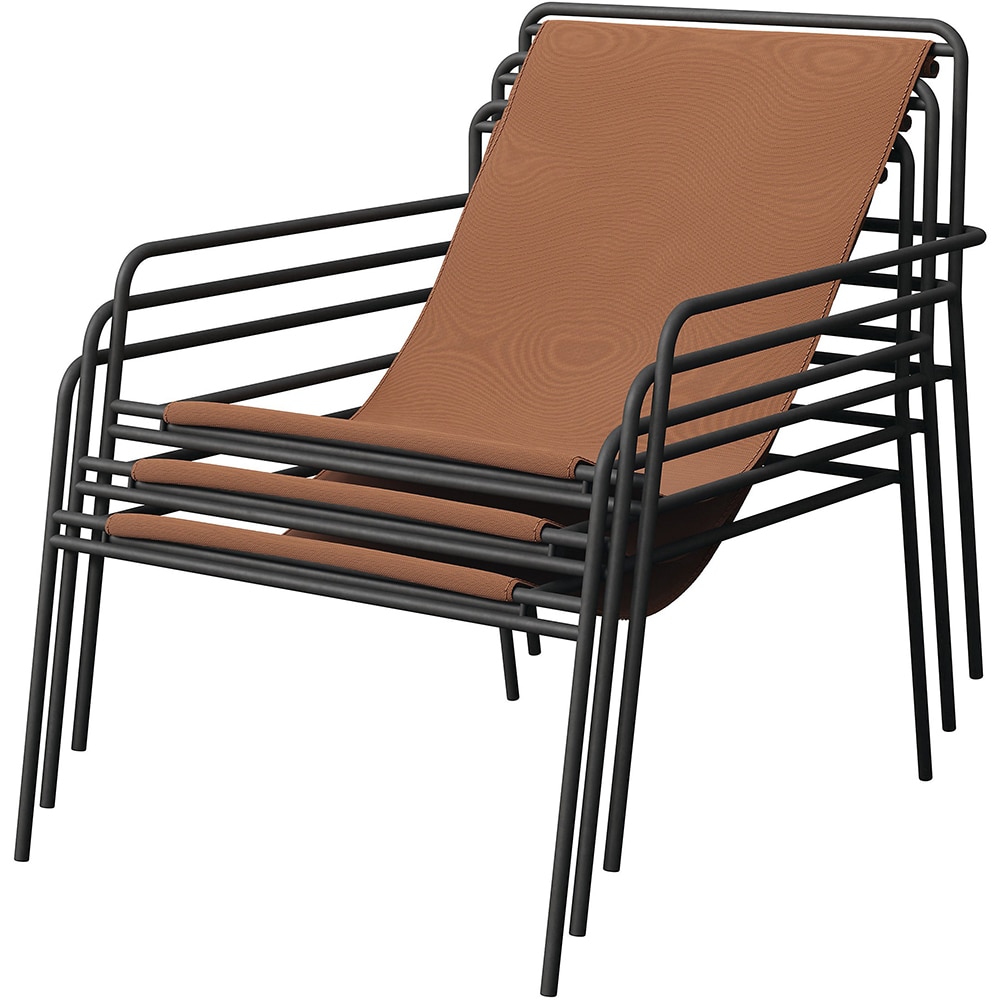 Scaun terasa GOODHOME Petalii, otel, 75.5 x 69.7 x 84.2 cm, maro